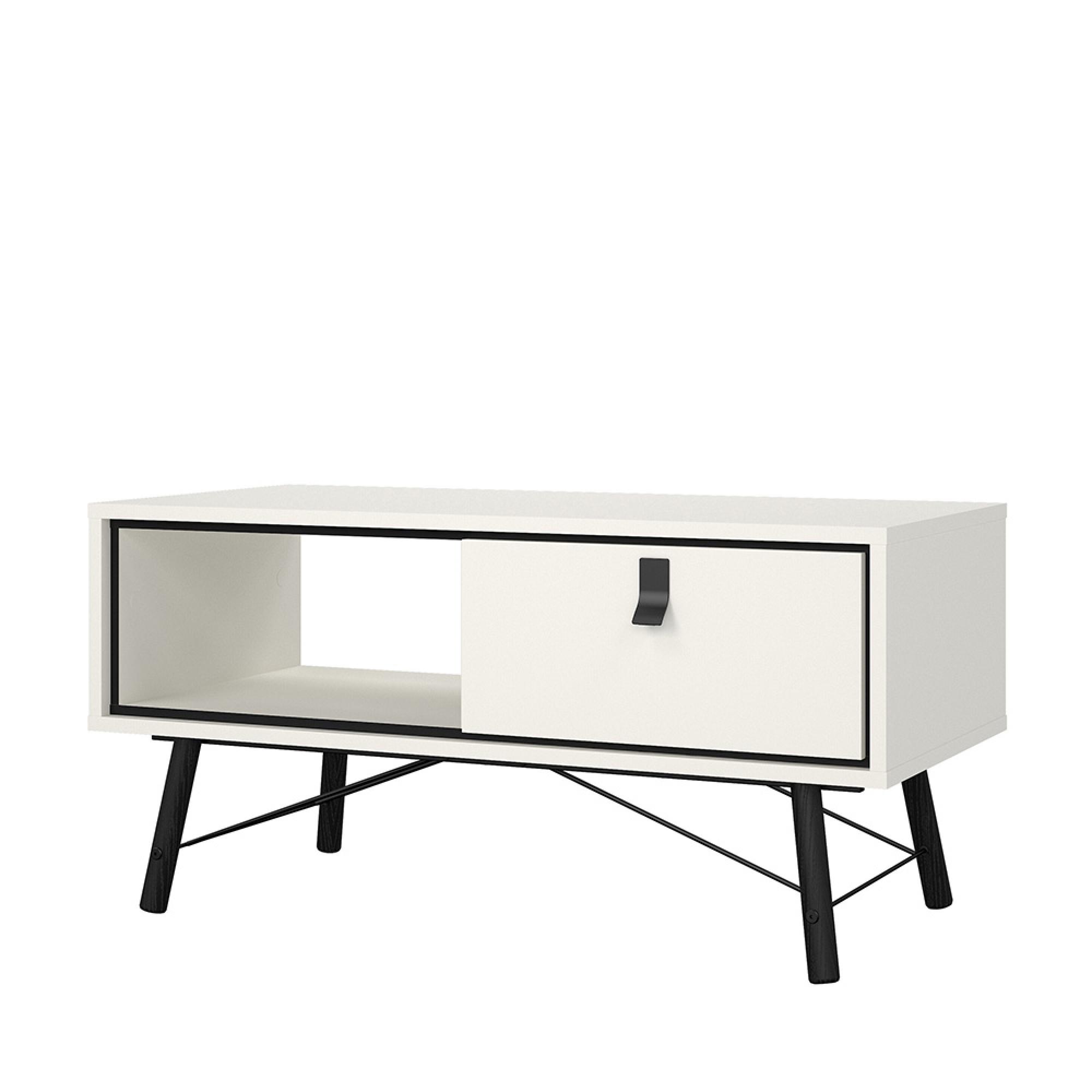 Ry Coffee Table - 1 Drawer - White