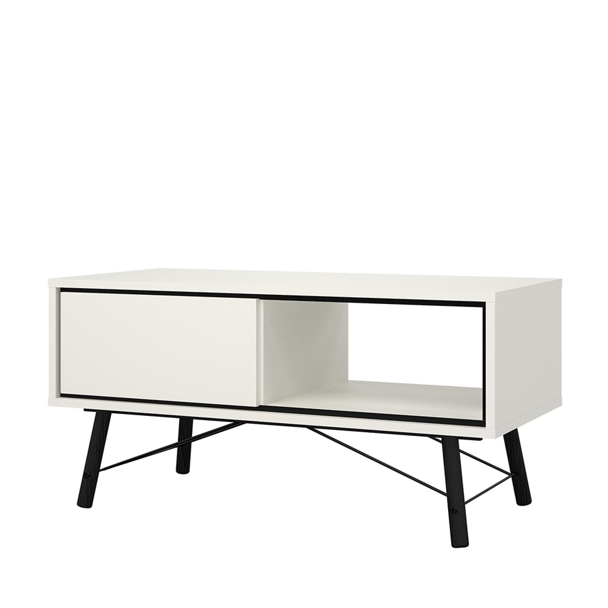 Ry Coffee Table - 1 Drawer - White