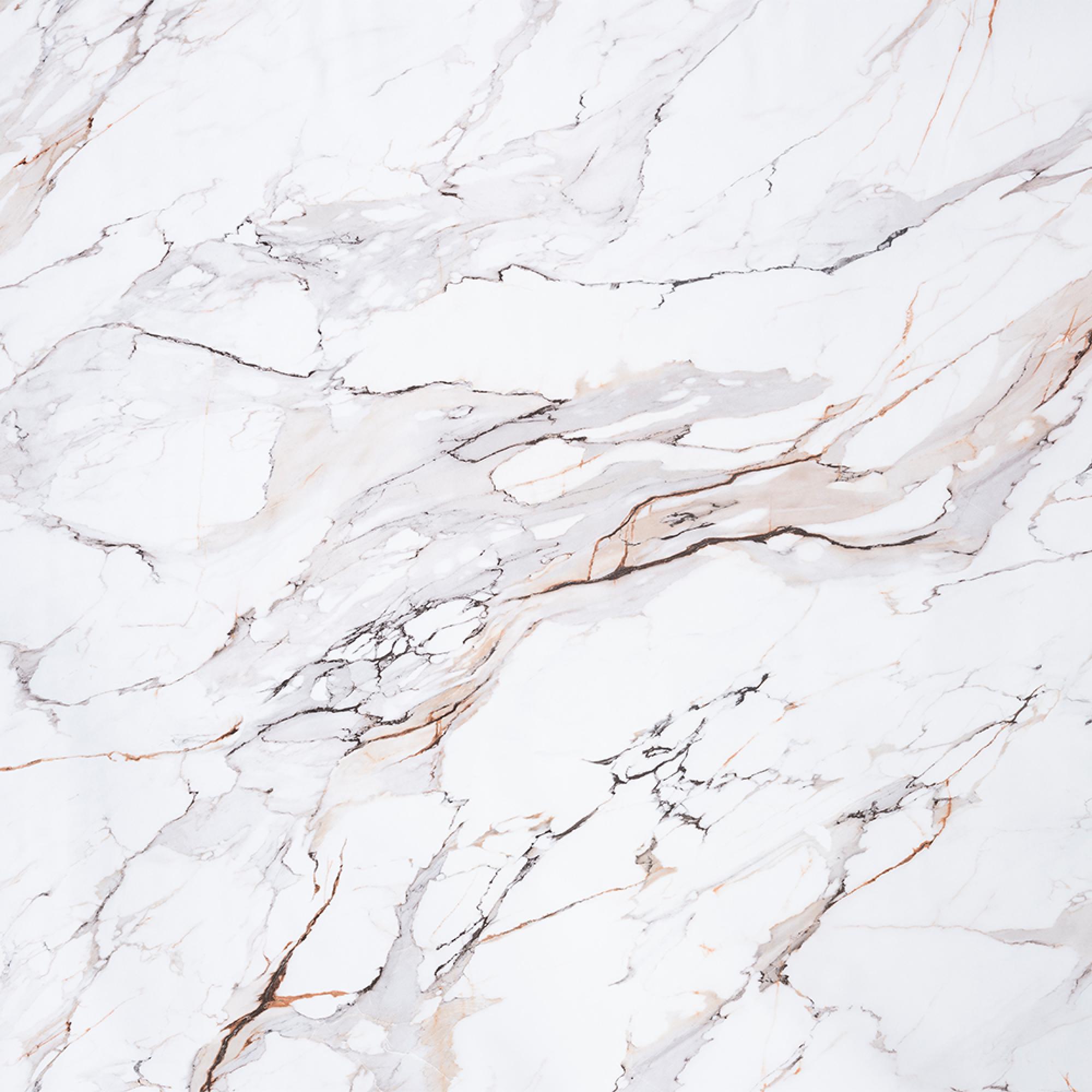 Lorea Coffee Table - White Marble - Black Base