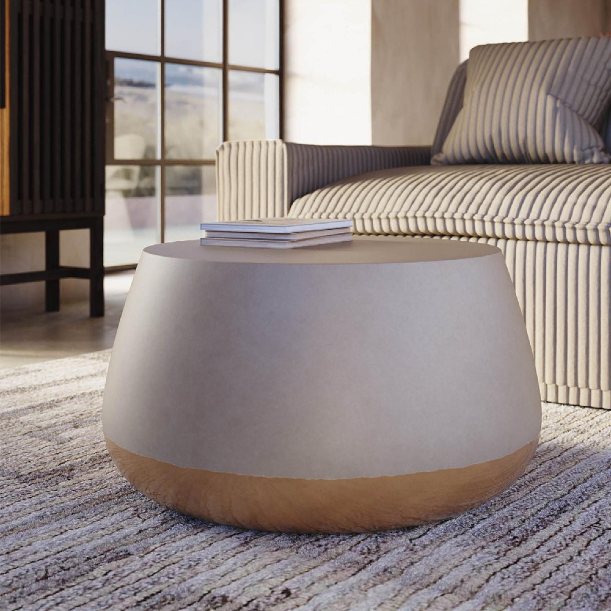 Taiko Round Coffee Table - Grey and Gold Ombre