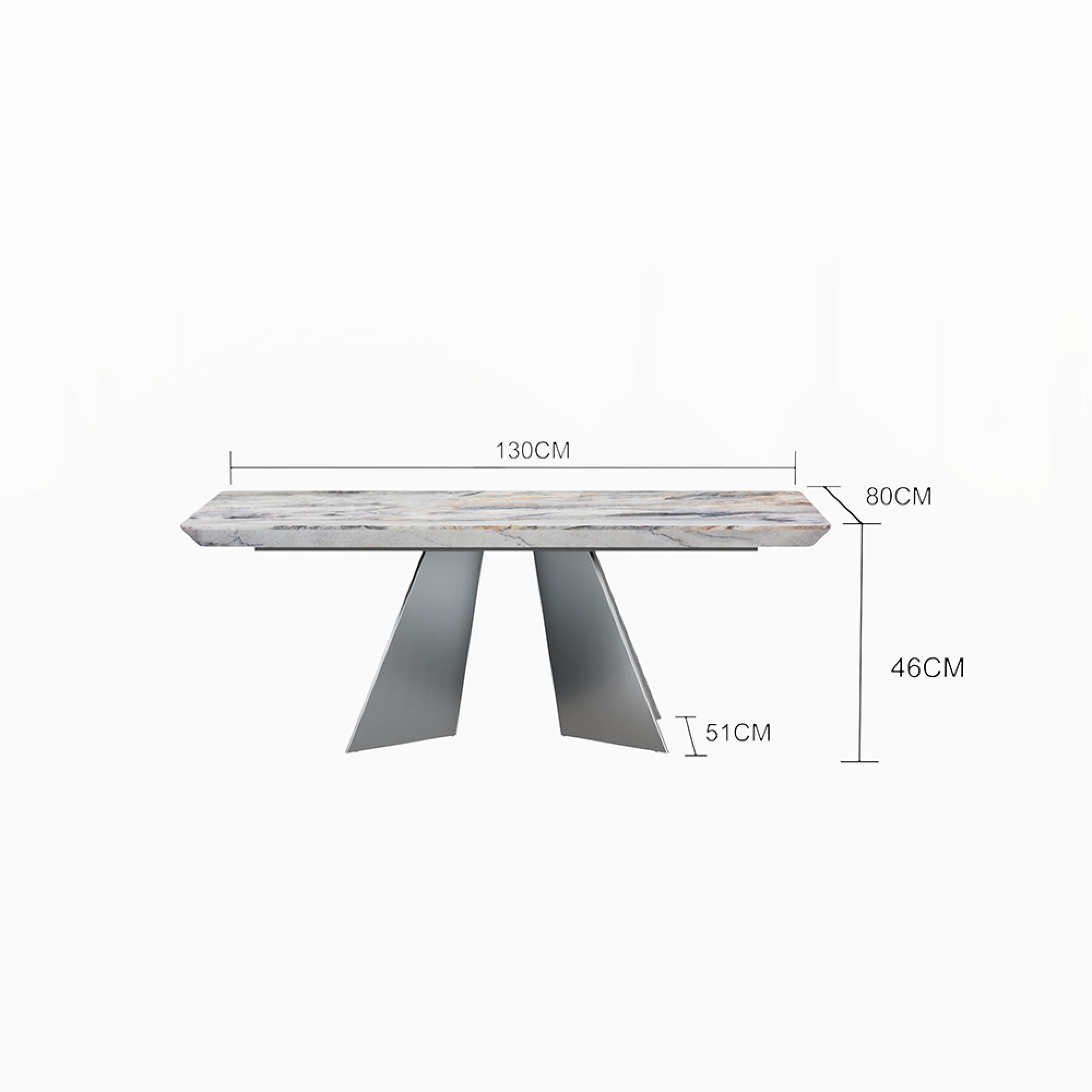 Taurus Coffee Table - Beige Marble - Dark Grey Base