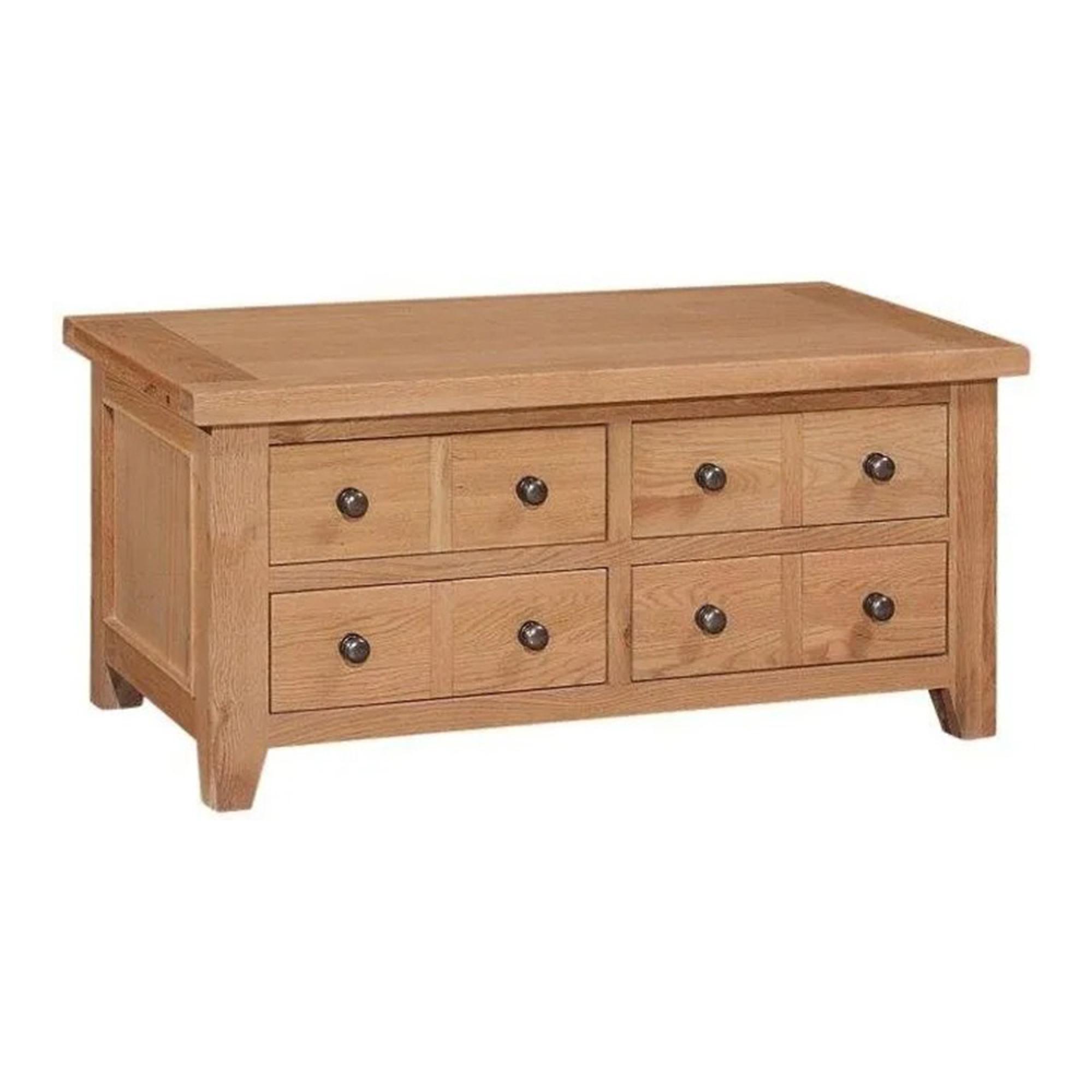 Appleby Coffee Table - 8 Drawer - Oak