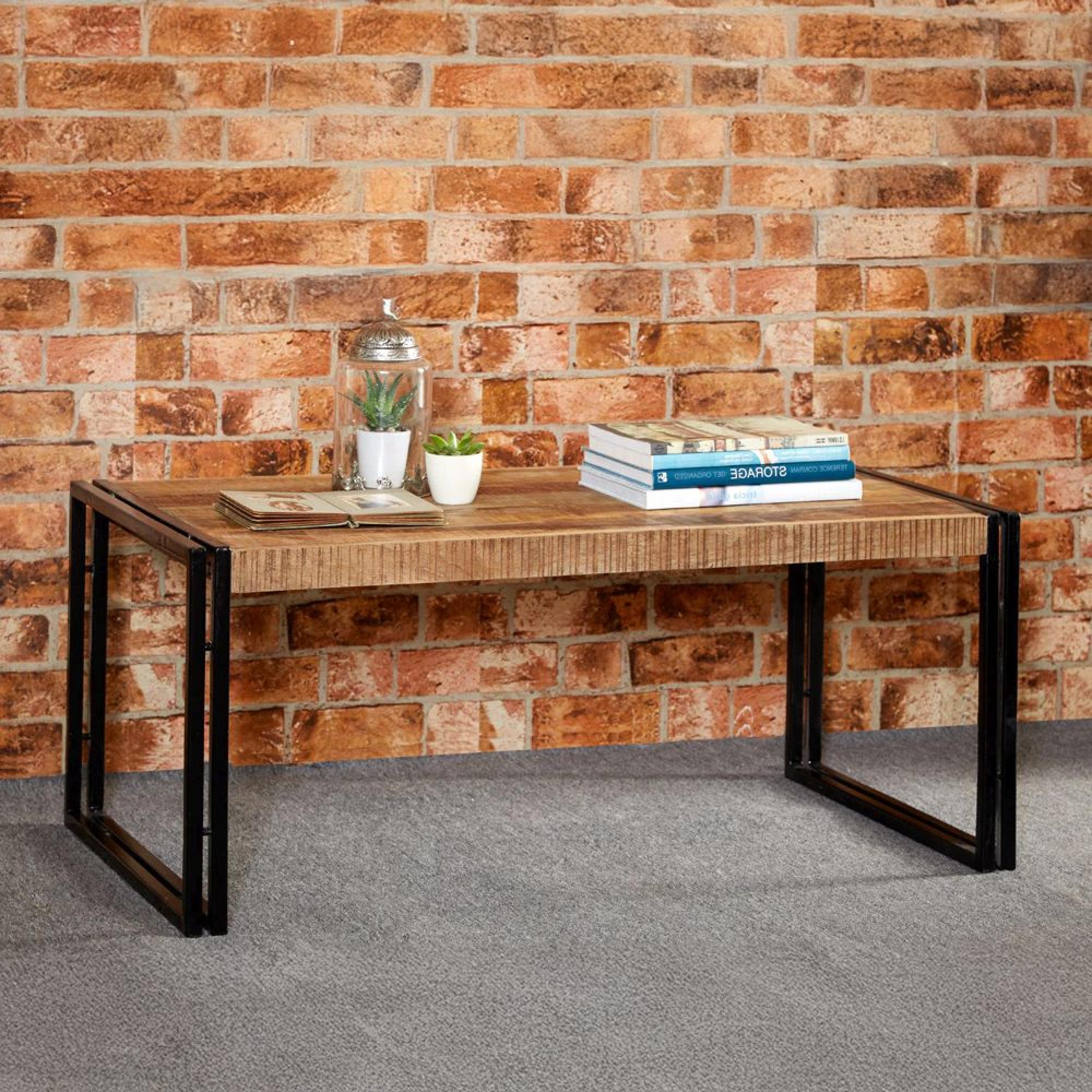 Cosmo Coffee Table - Industrial Style - Wooden and Metal