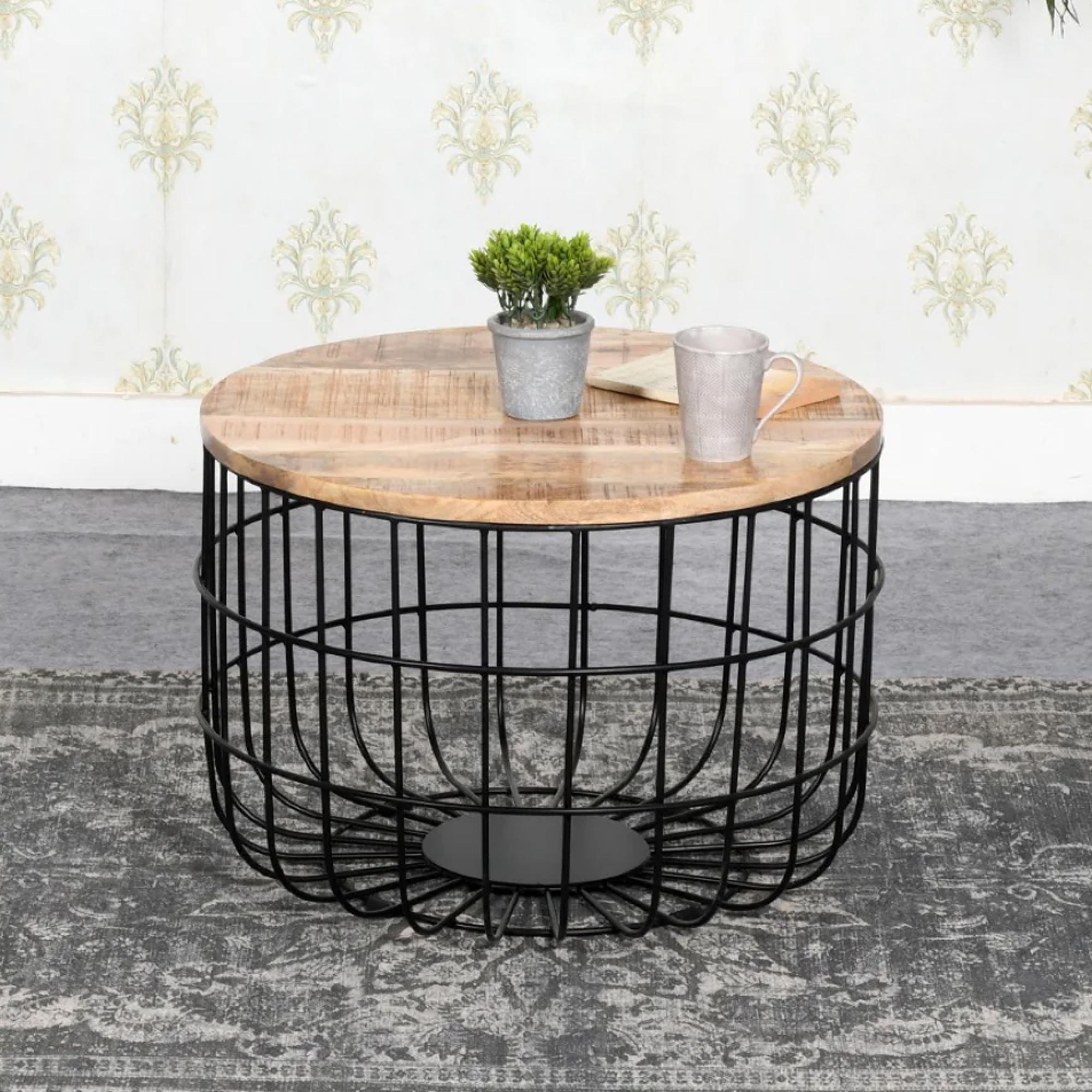 Surrey Coffee Table - Round - Removable Top - Solid Mango Wood