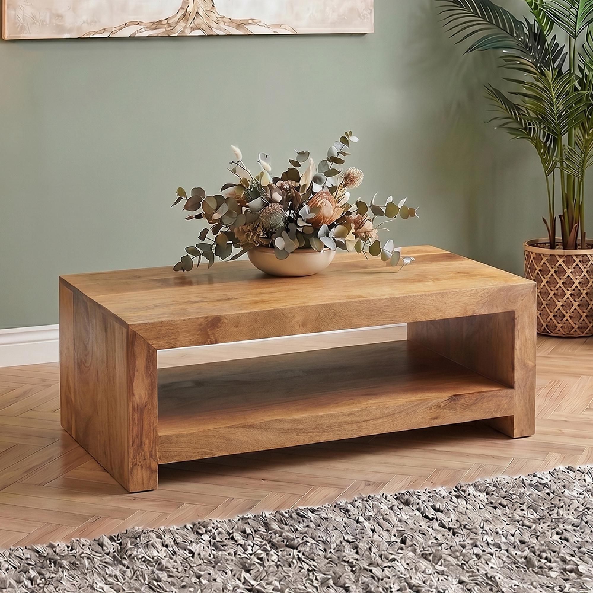 Dakota Coffee Table - 110cm - Light Mango Wood