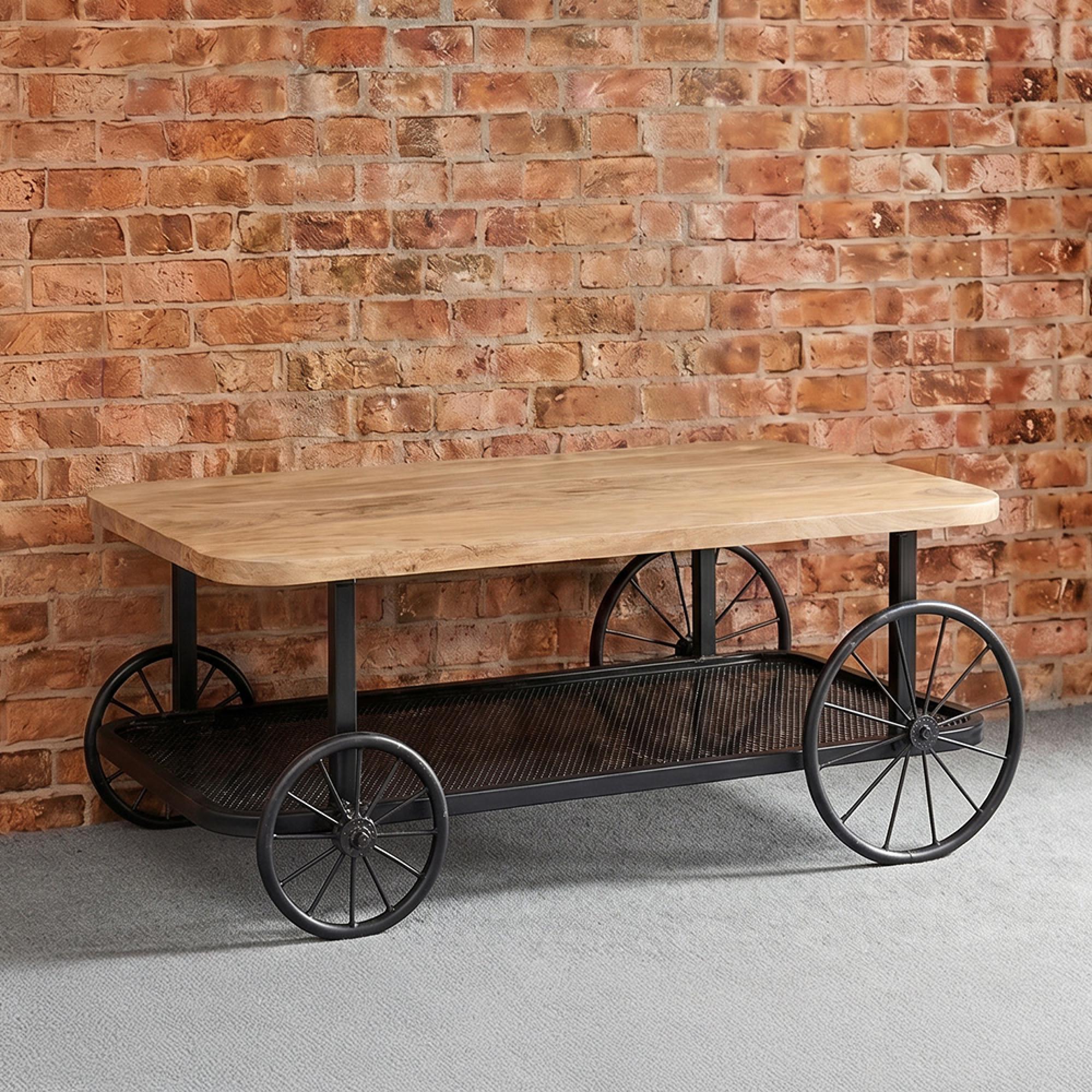 Craft Coffee Table - Industrial Style - Soild Mango Wood