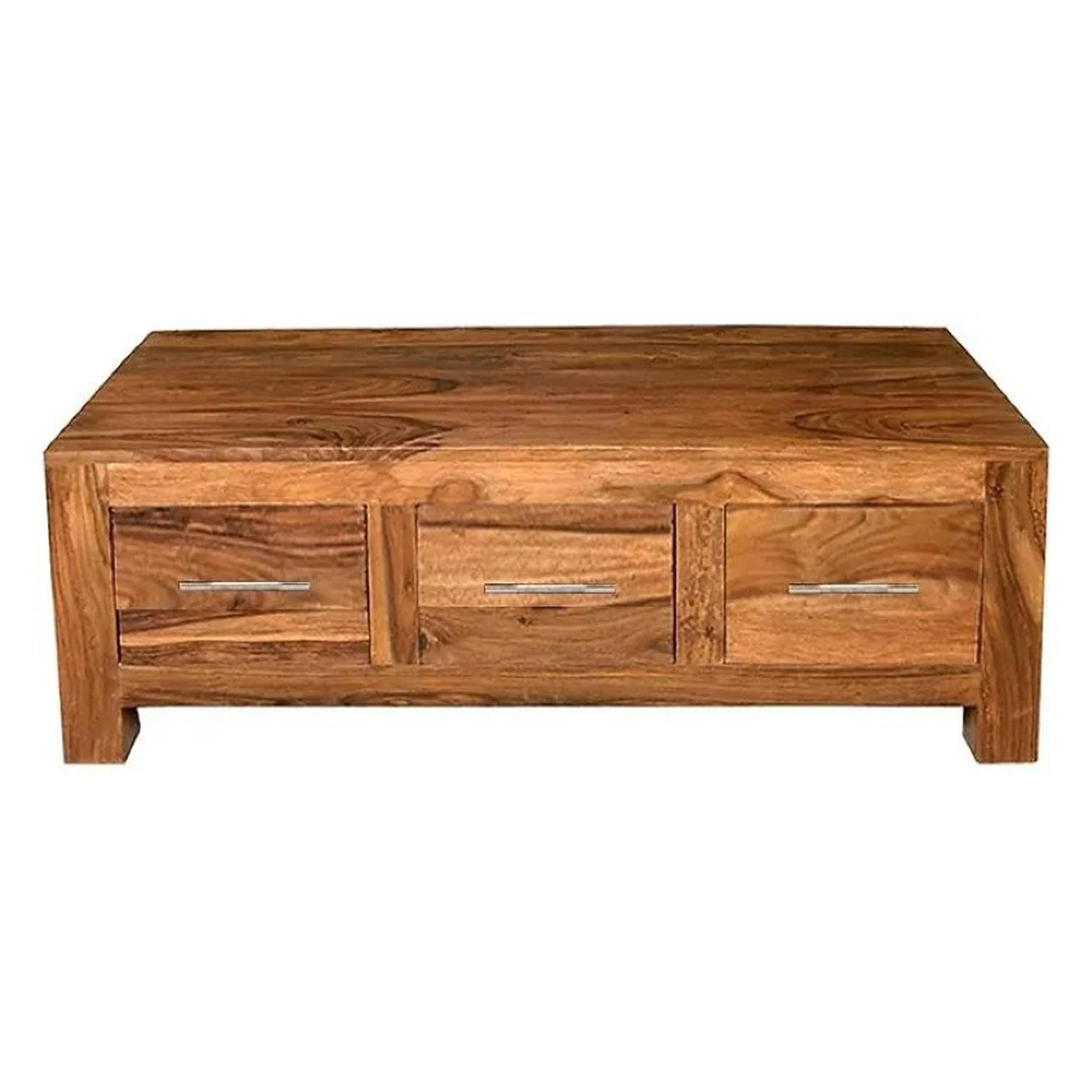 Cube Coffee Table - Storage - Sheesham Wood