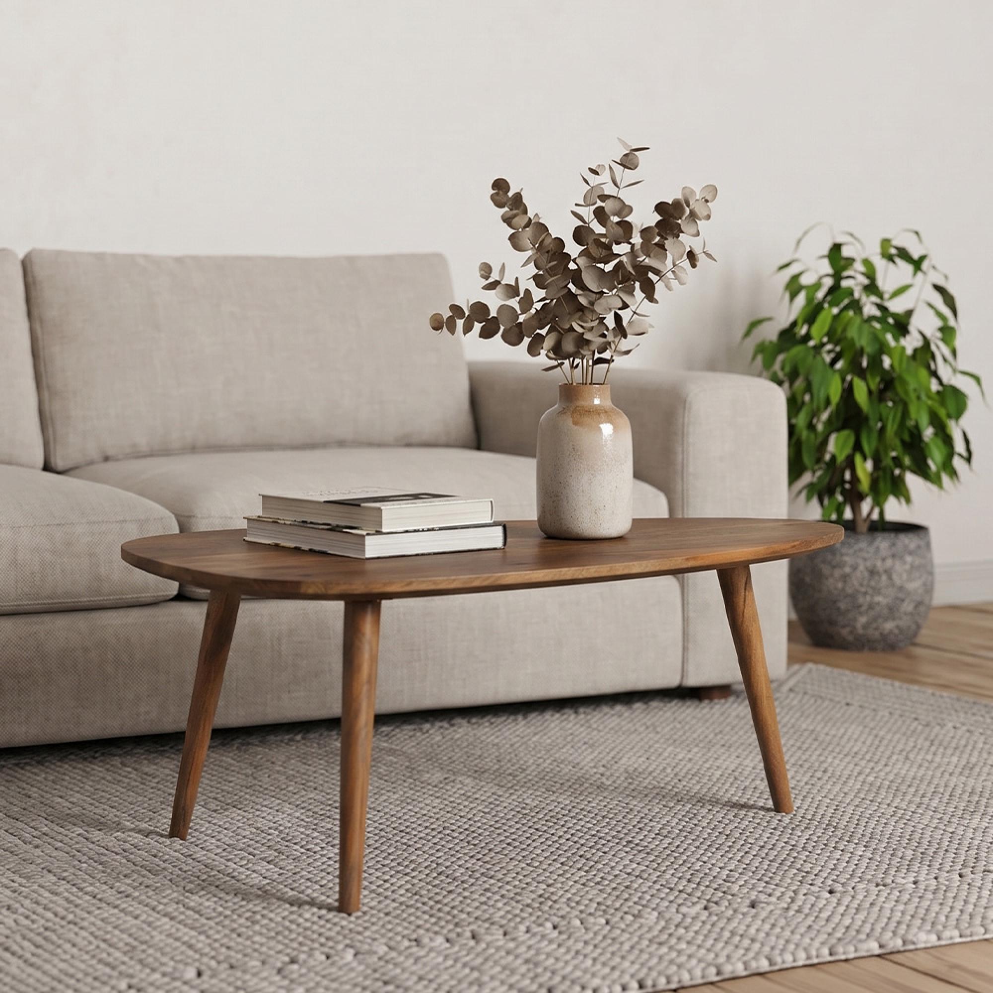 Surya Century Coffee Table - Triangular - Solid Mango Wood