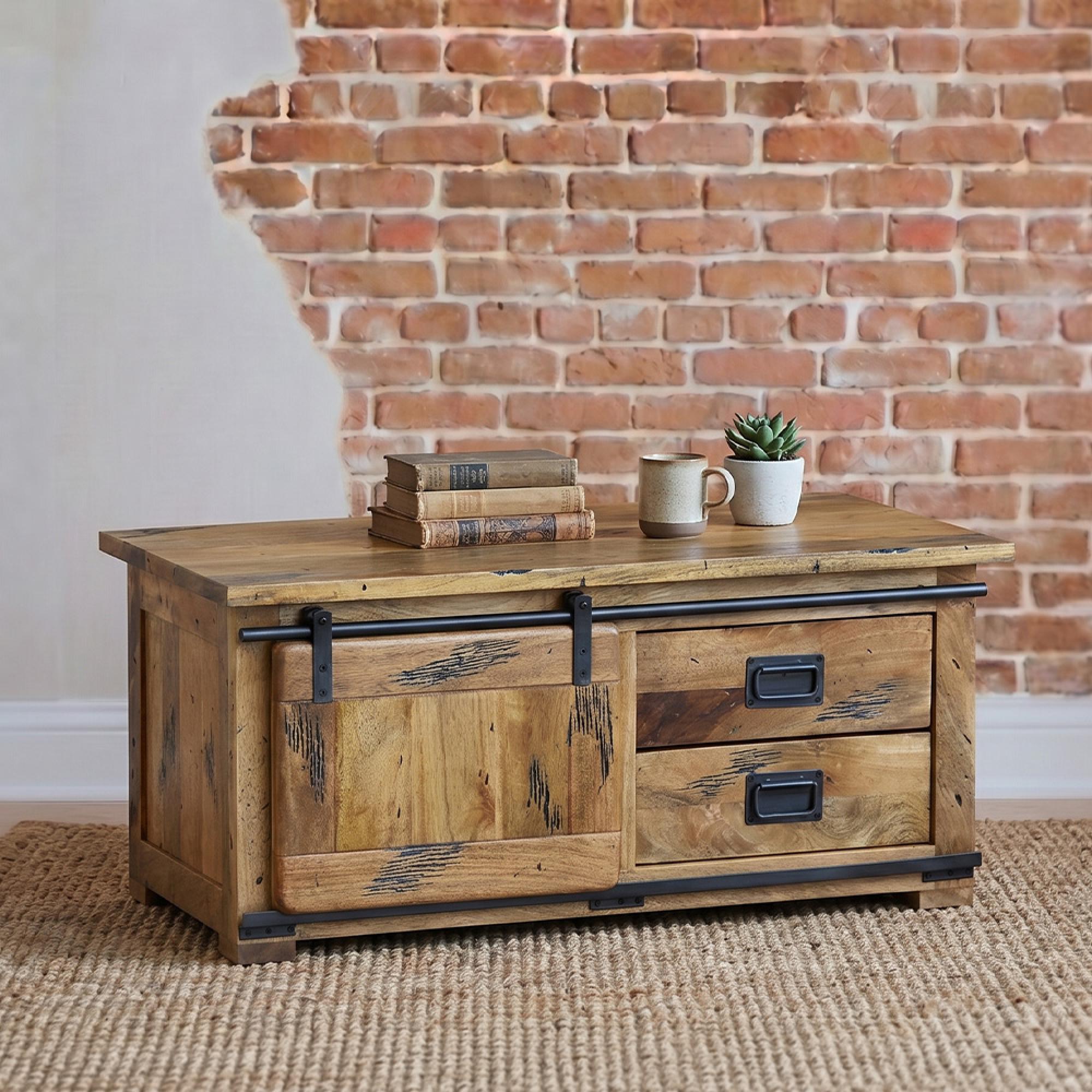 Raipur Works Coffee Table - 110cm - Industrial Style Wooden