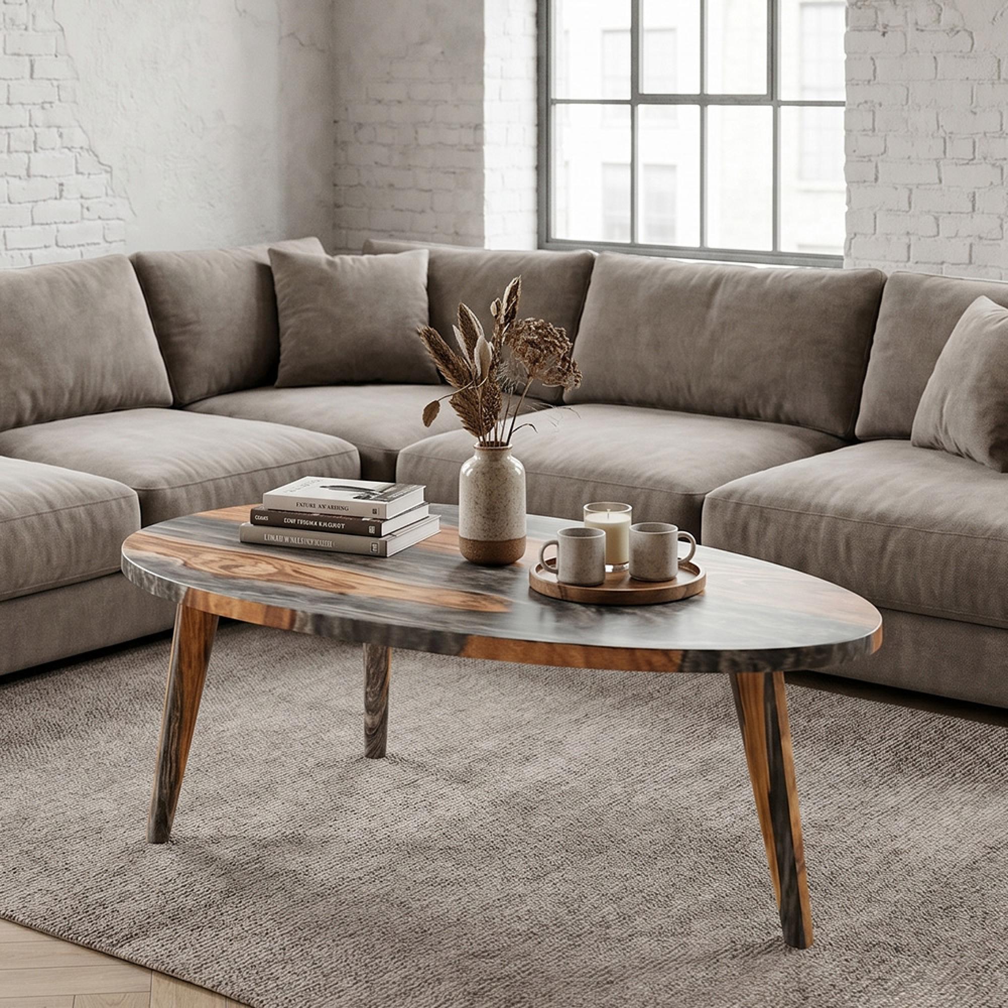 Goa Coffee Table - Triangular - Dark Sheesham Wood