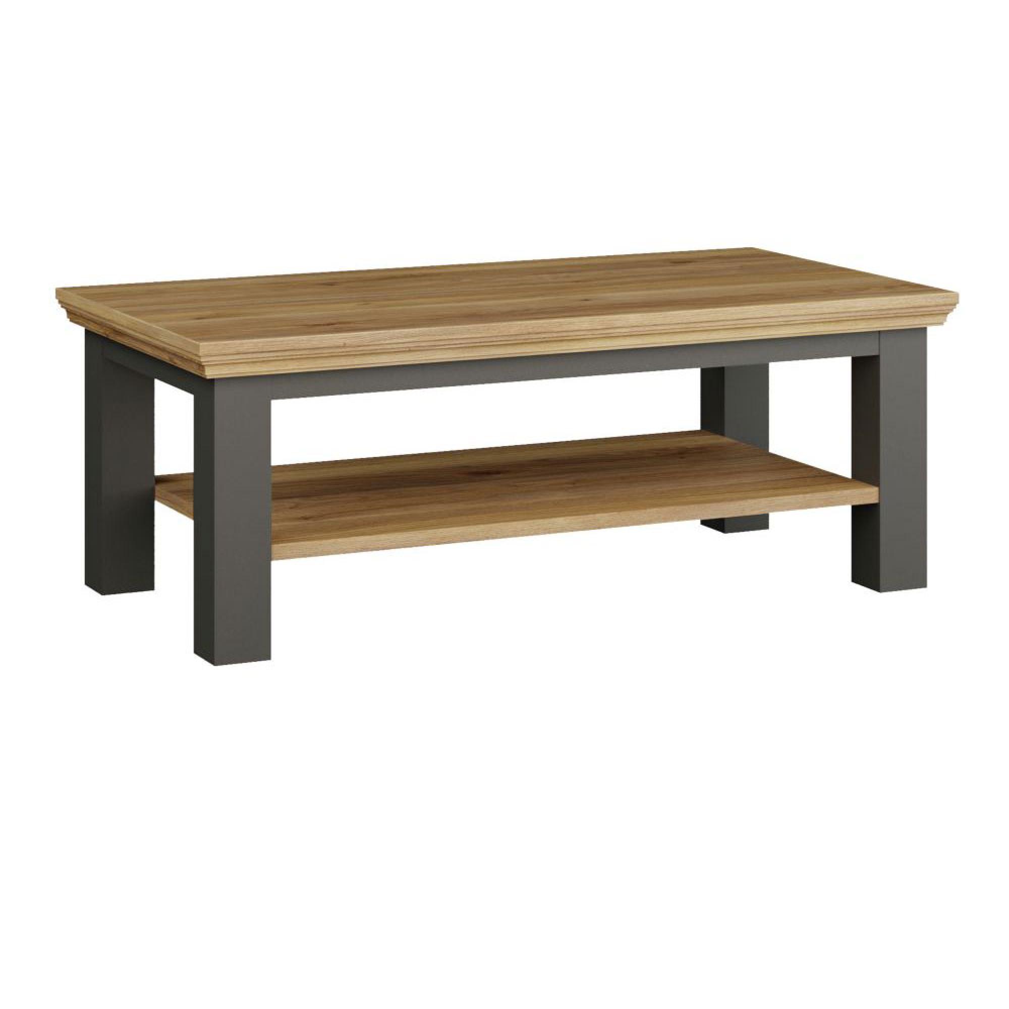 Pontypool Coffee Table - Large - Dark Grey and Light Oak