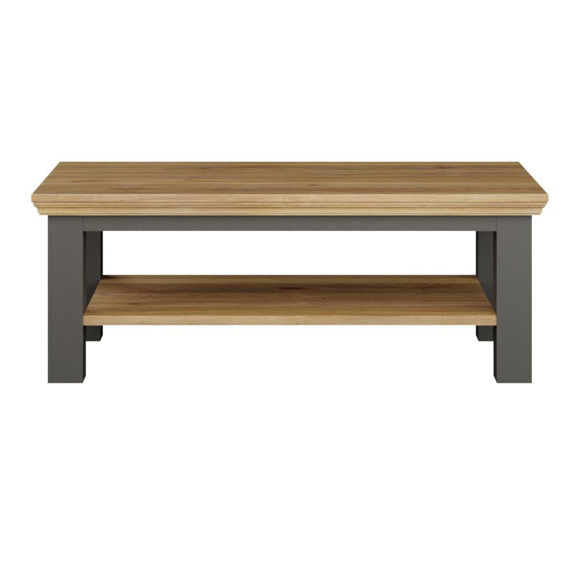 Pontypool Coffee Table - Large - Dark Grey and Light Oak