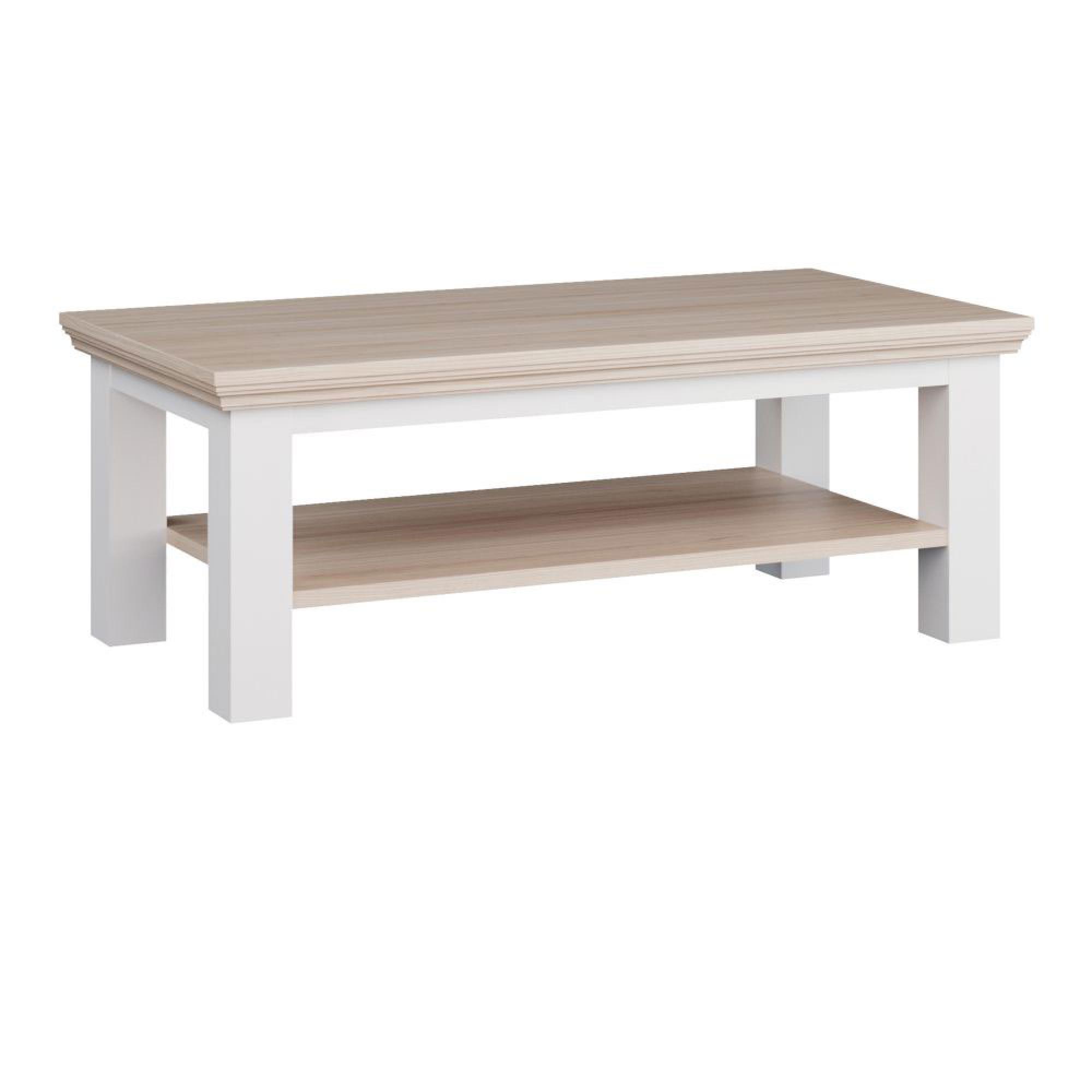 Pontypool Coffee Table - Large - White and Riva Oak