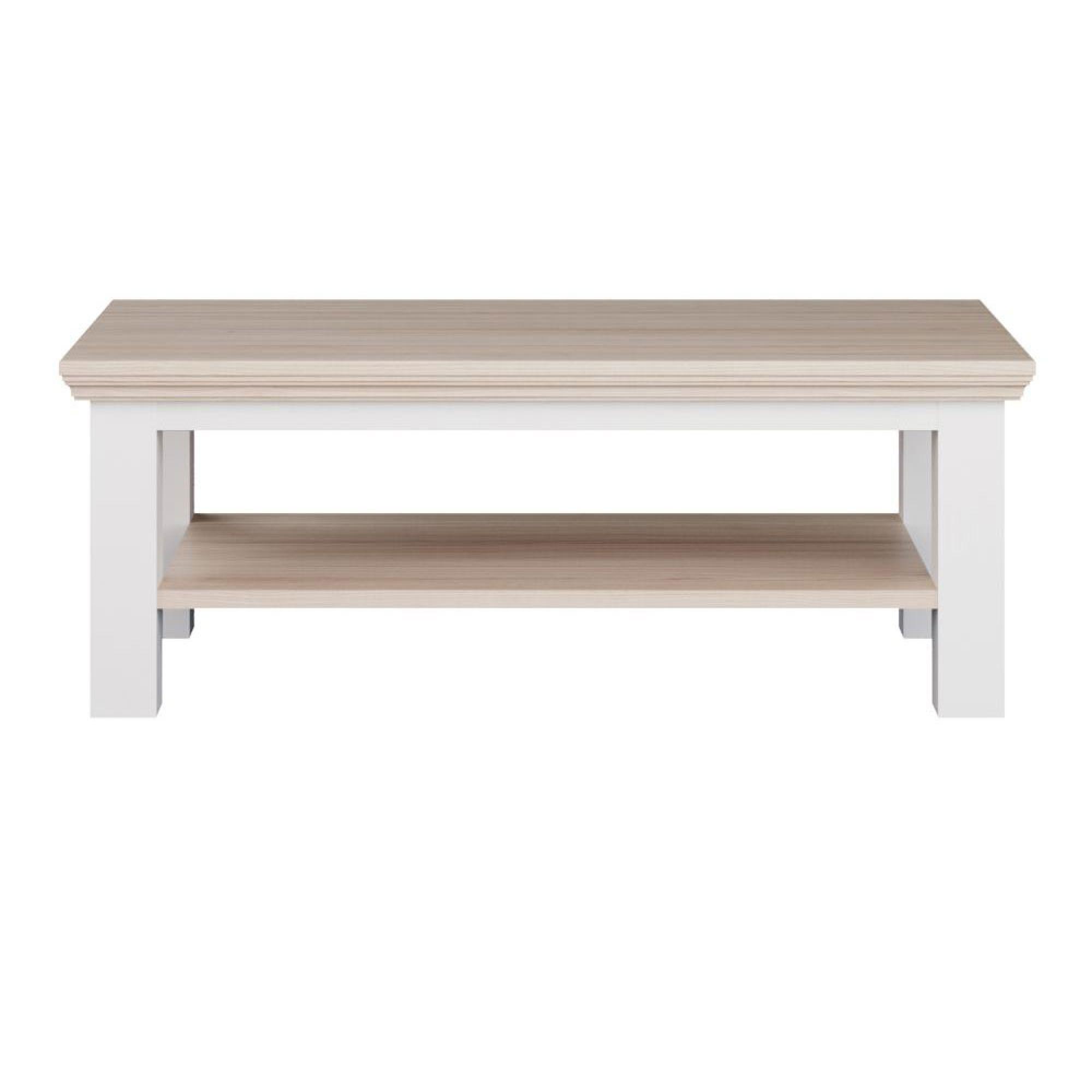 Pontypool Coffee Table - Large - White and Riva Oak