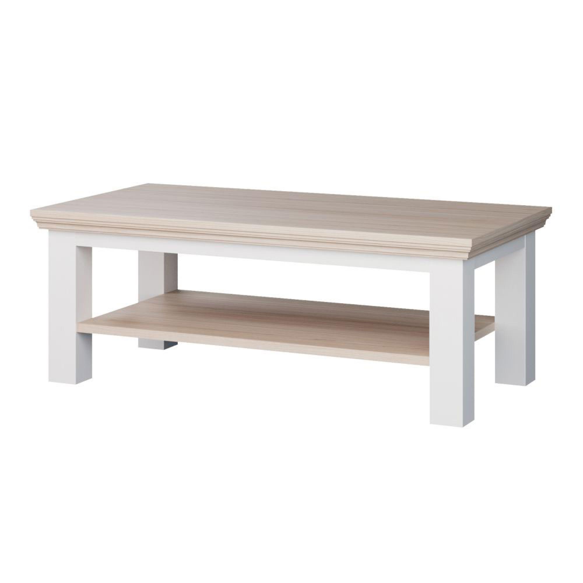 Pontypool Coffee Table - Large - White and Riva Oak