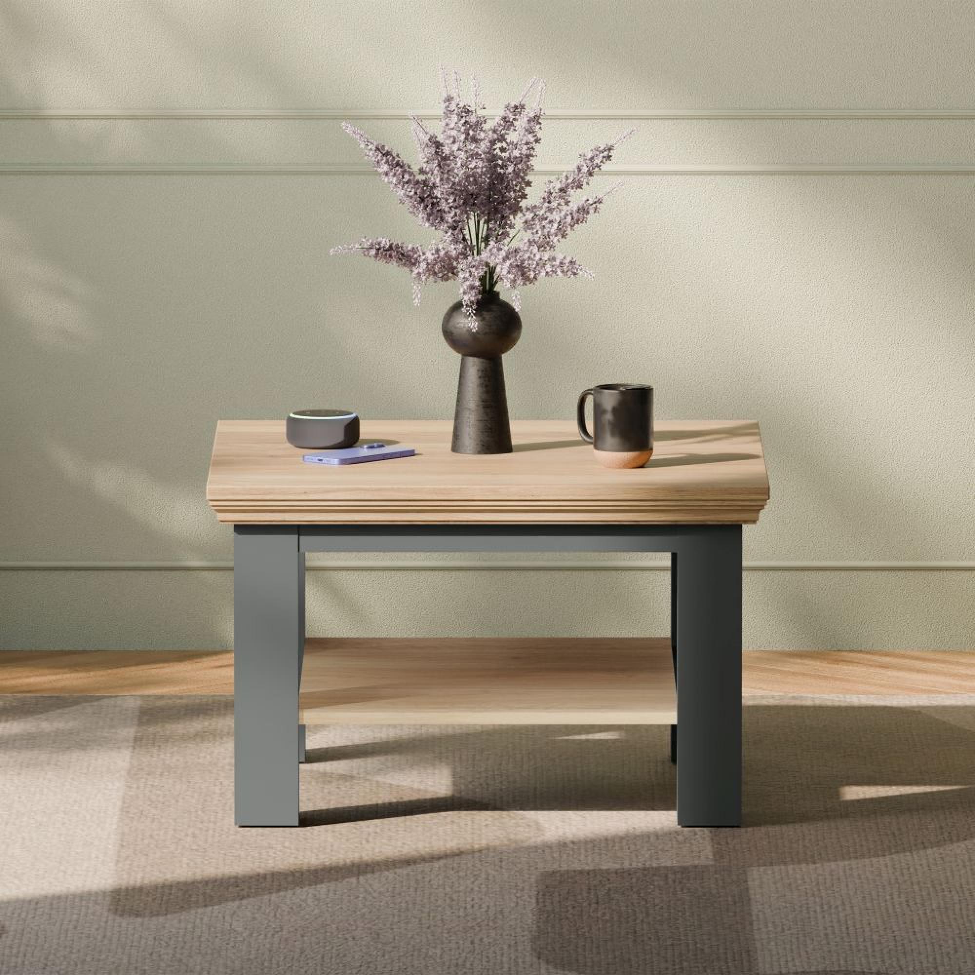 Pontypool Coffee Table - Small - Dark Grey and Light Oak