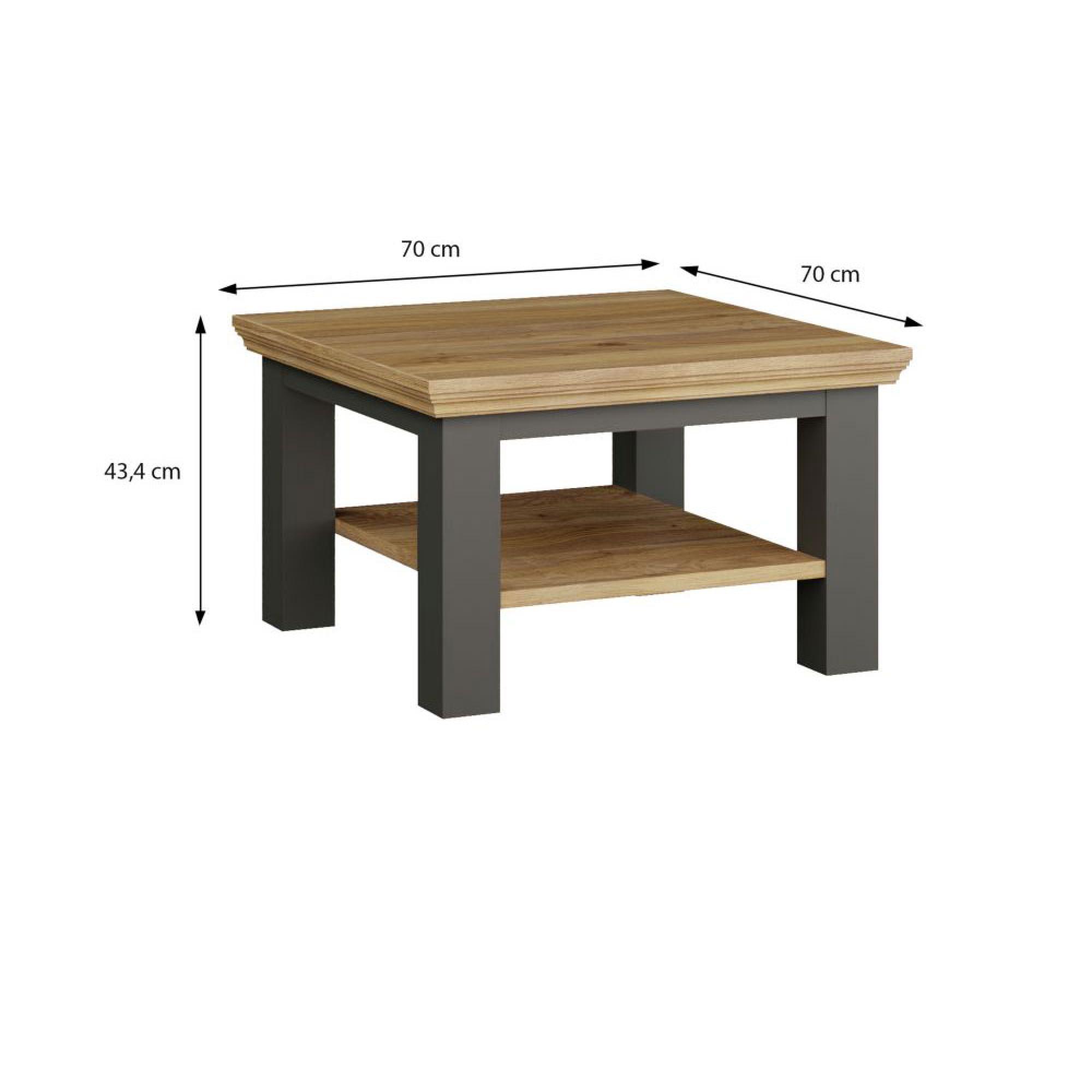 Pontypool Coffee Table - Small - Dark Grey and Light Oak
