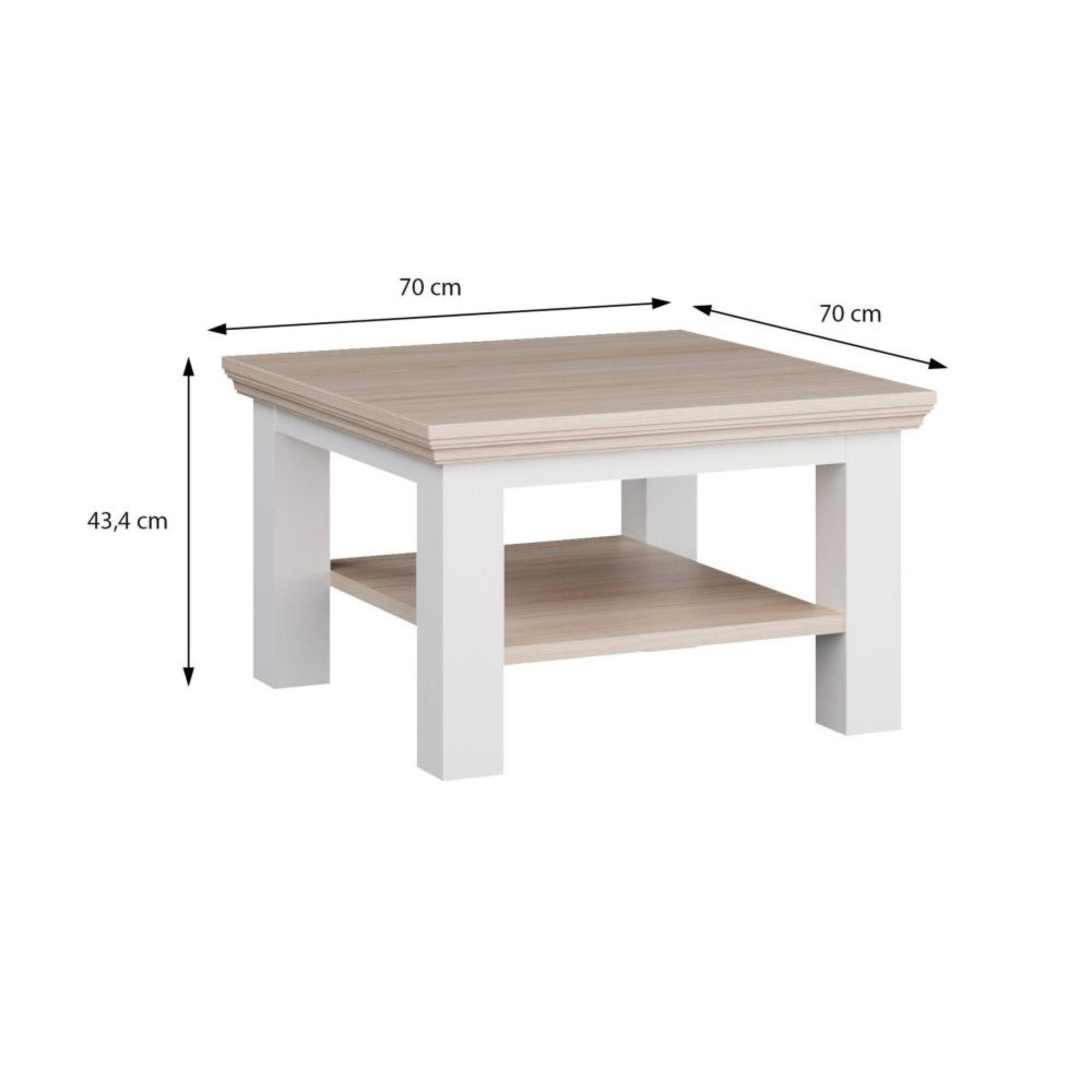 Pontypool Coffee Table - Small - White and Riva Oak