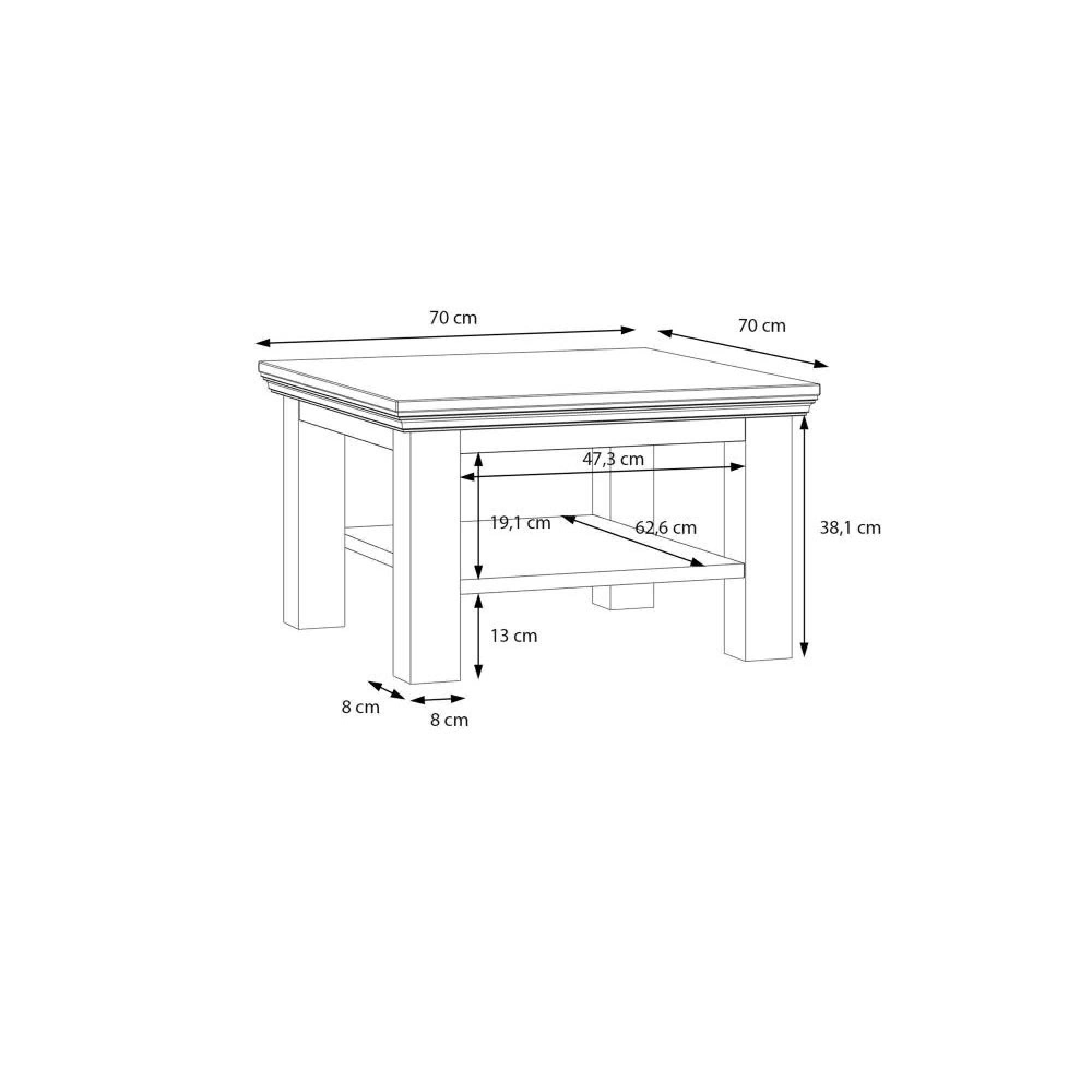 Pontypool Coffee Table - Small - White and Riva Oak