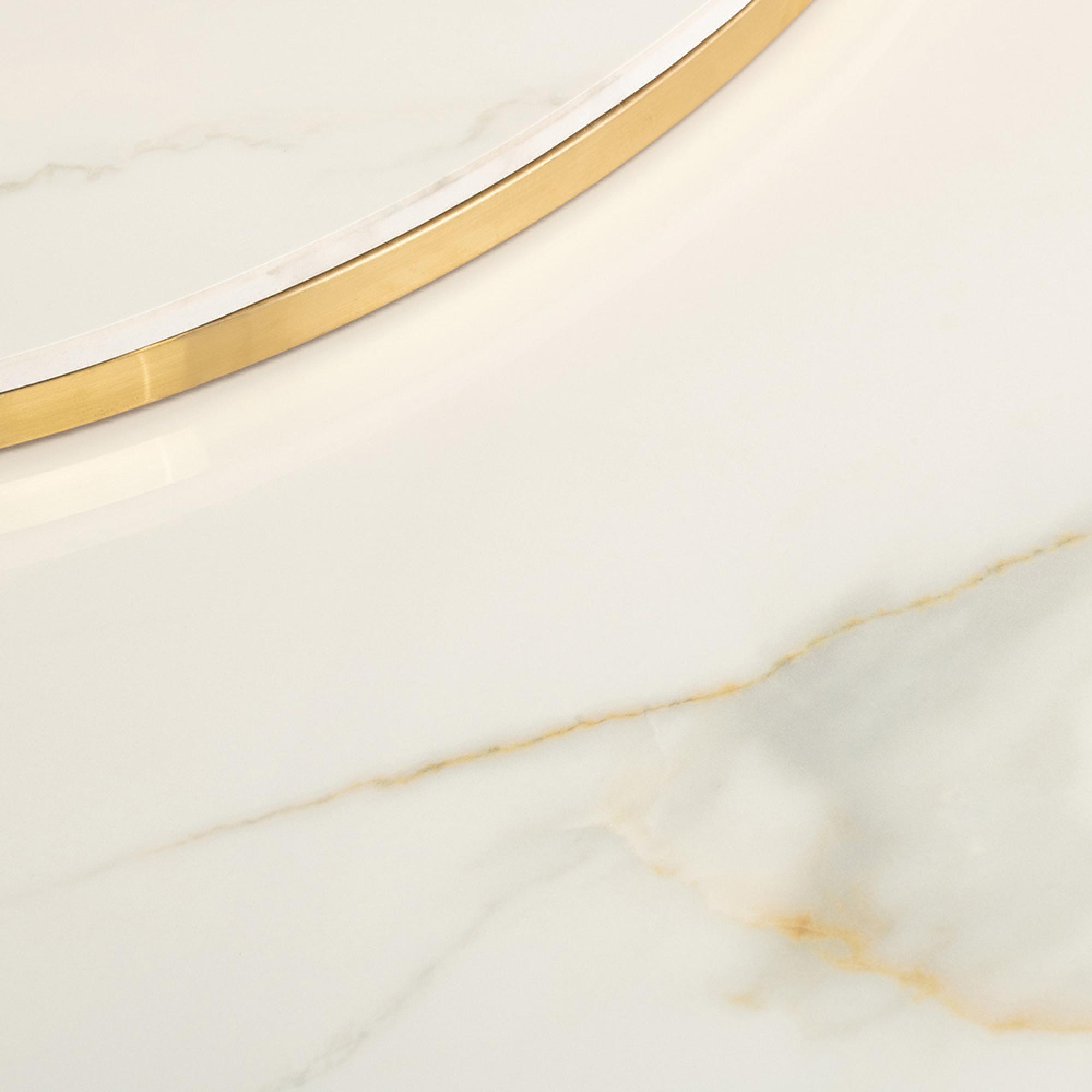 Portafino Coffee Tables - Set of 2 - Round - Kass Gold Marble Effect and Gold