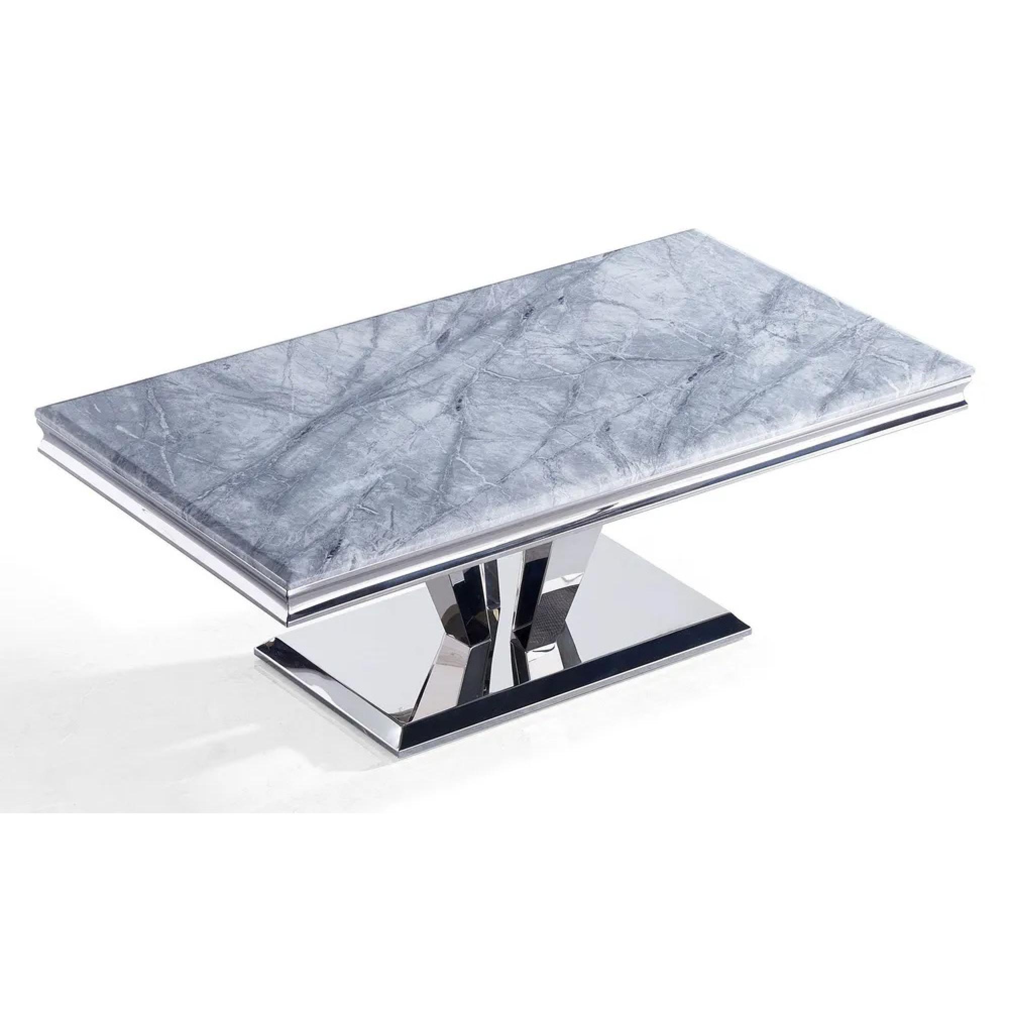 Dolce Coffee Table - Grey Marble & Chrome