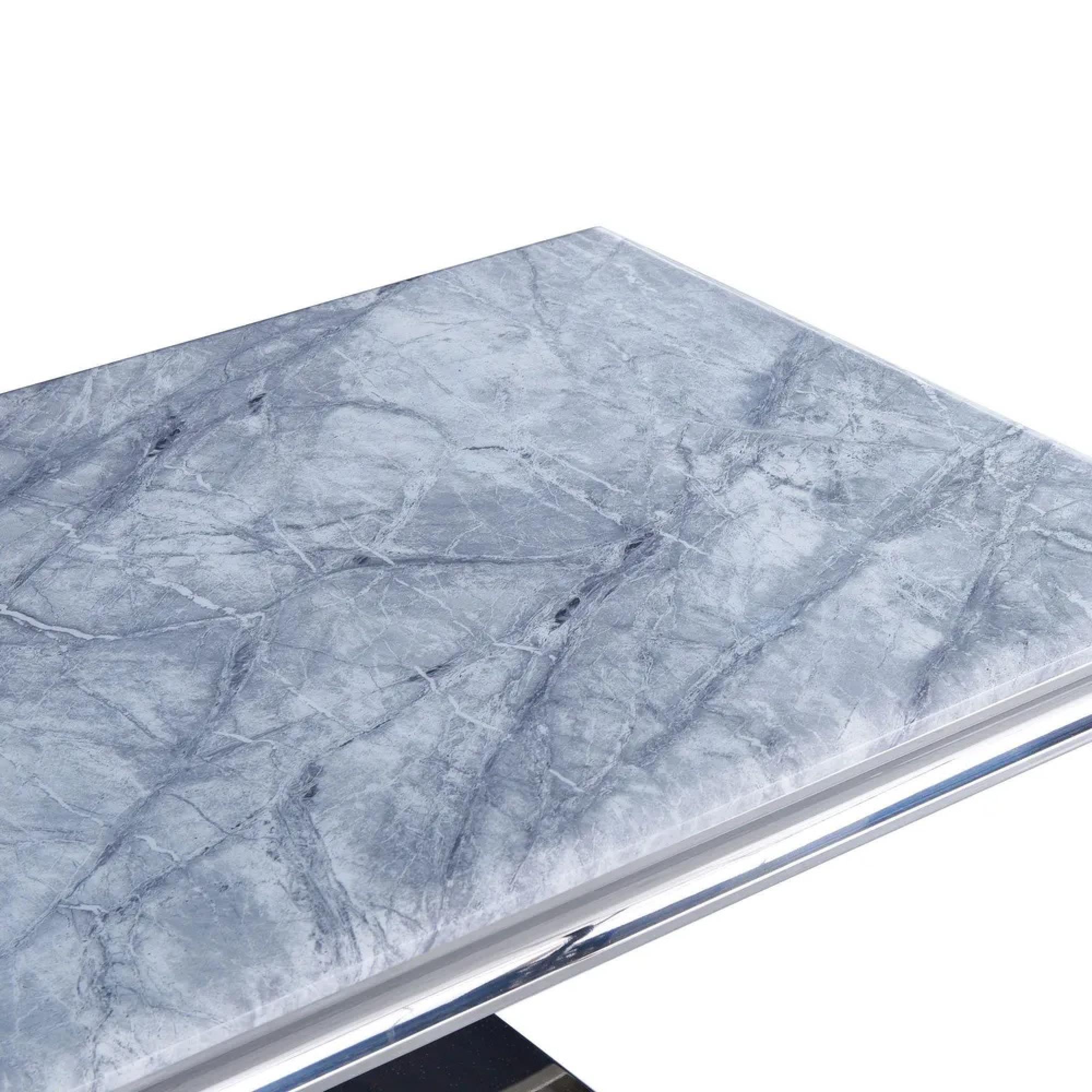 Dolce Coffee Table - Grey Marble & Chrome