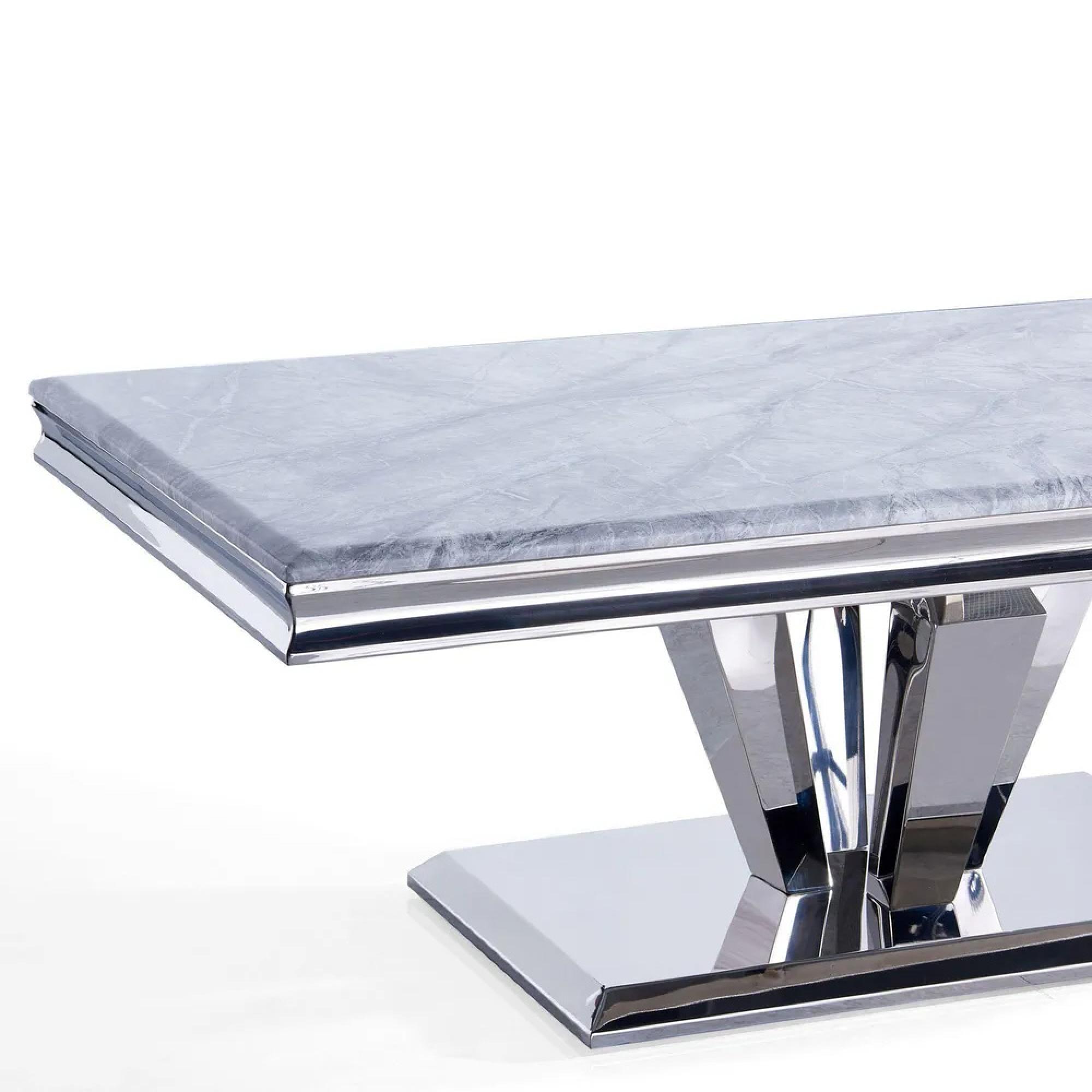 Dolce Coffee Table - Grey Marble & Chrome