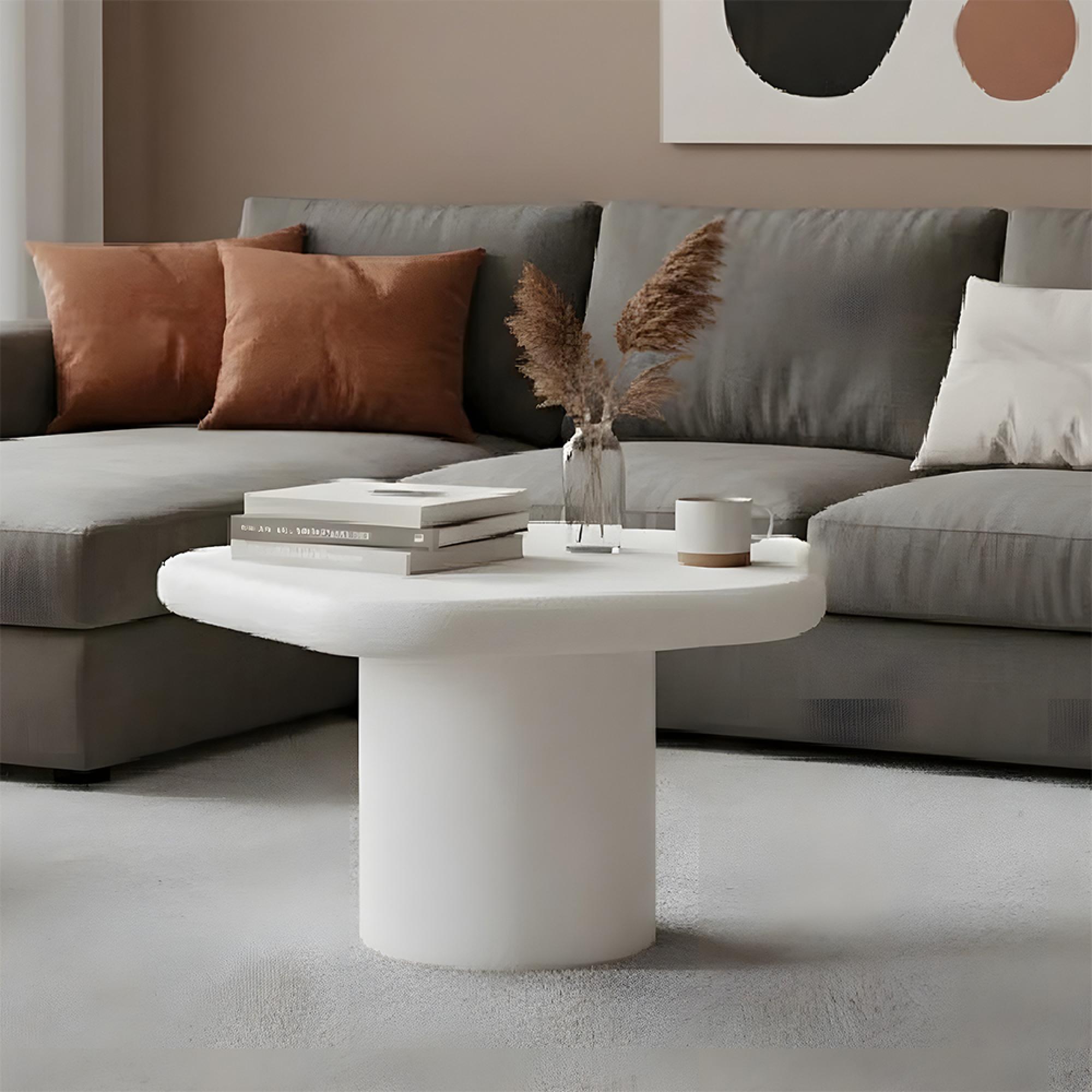 Geo White Coffee Table - Low - Pentagon