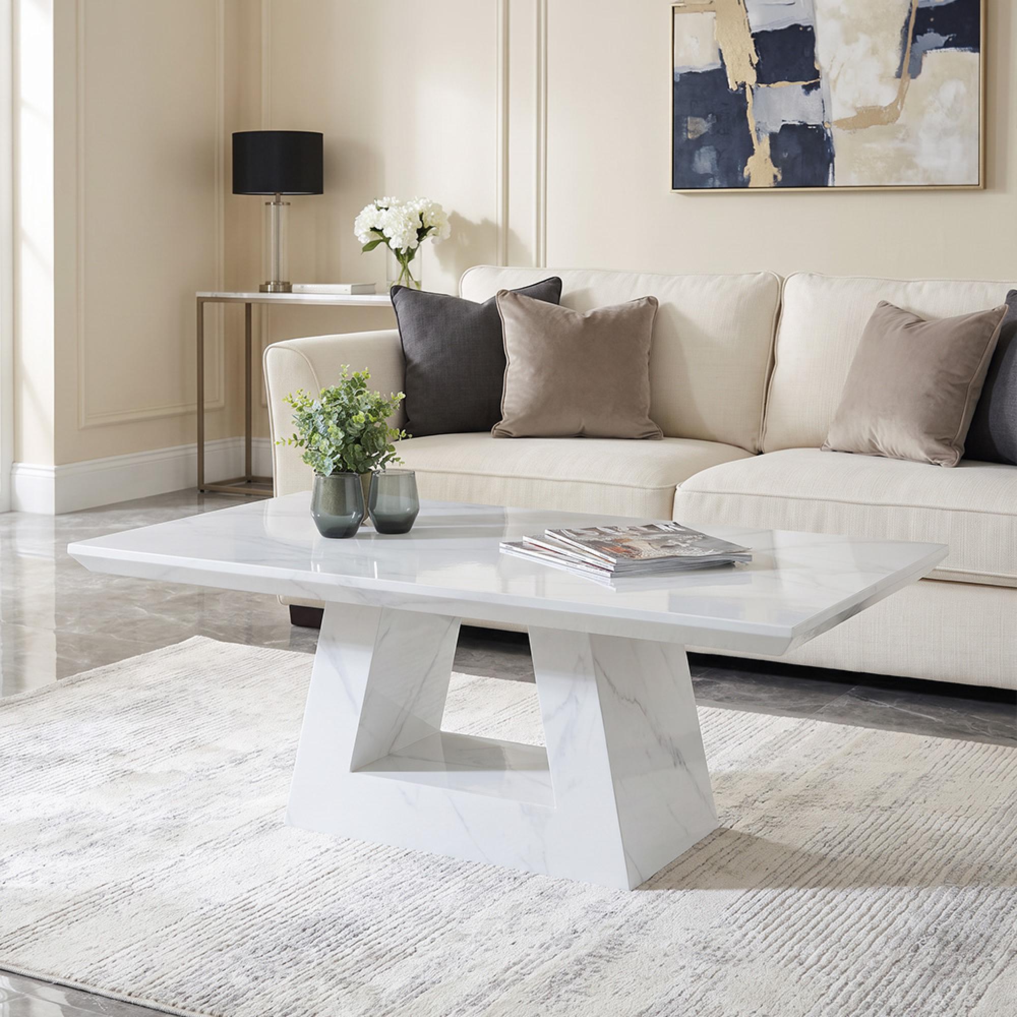 Milan White Marble Coffee Table