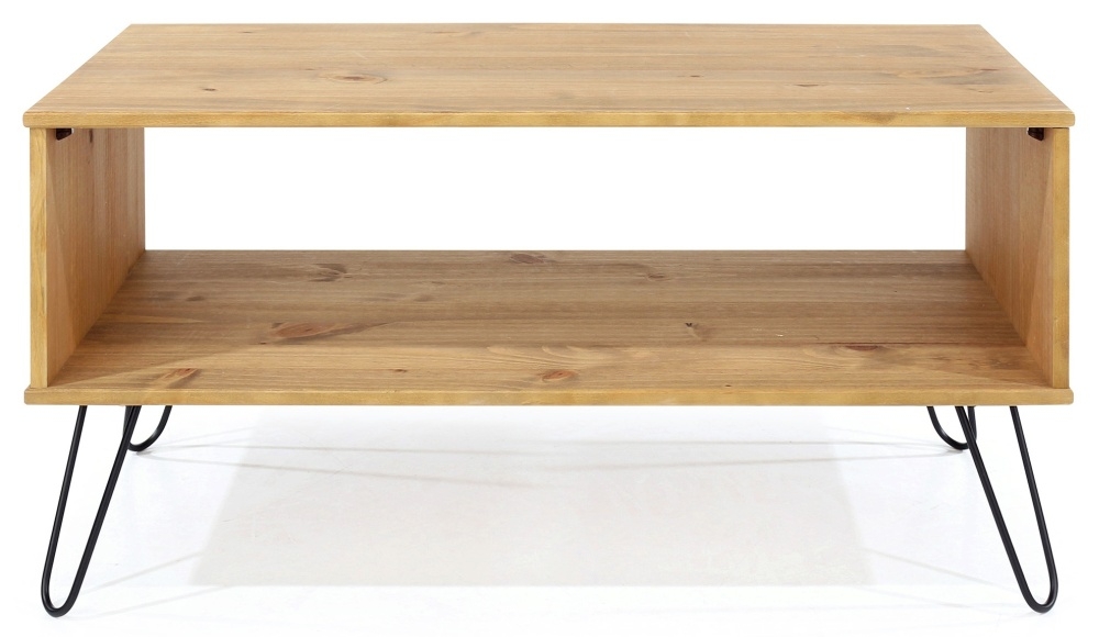 Augusta Pine Coffee Table with Hairpin Legs