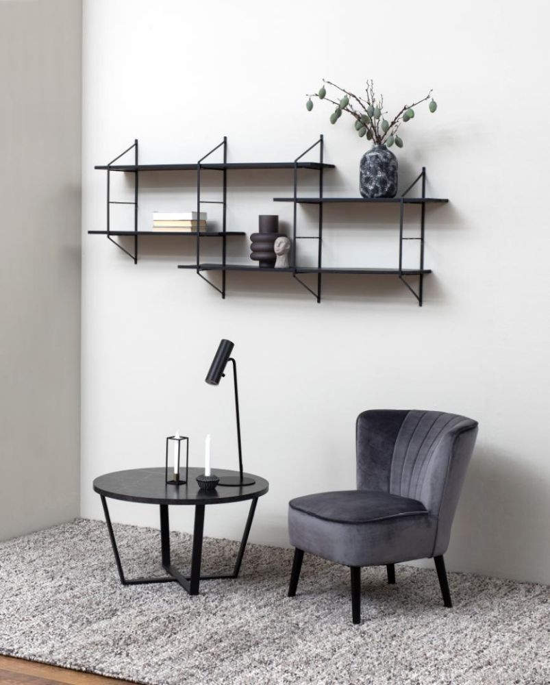 Amble Coffee Table - Round - Black Marble