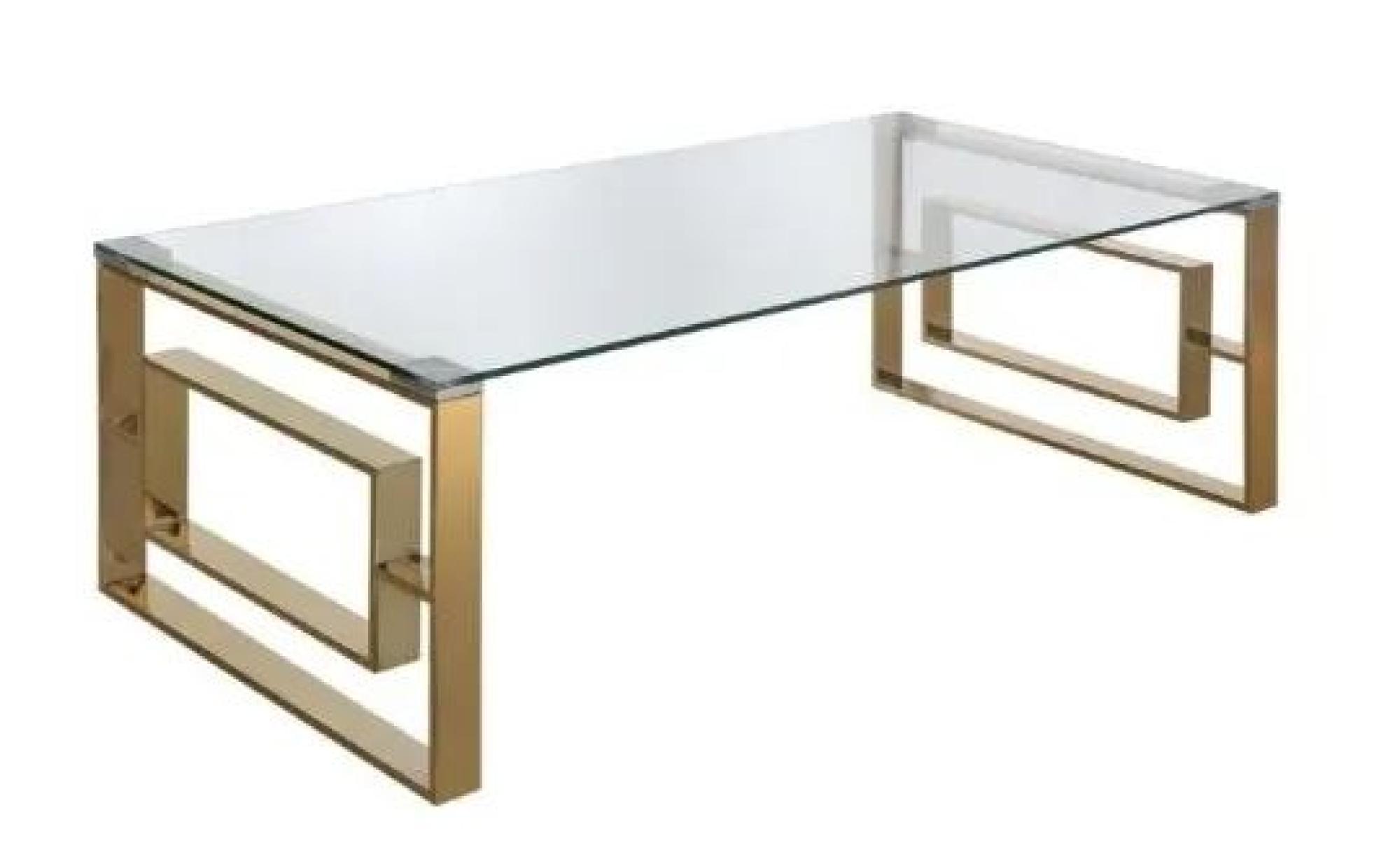 Apex Coffee Table - Clear Glass and Gold