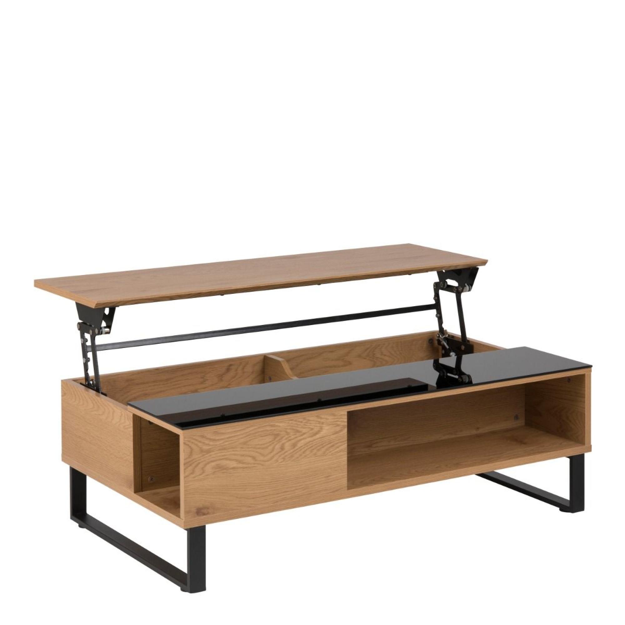 Azalea Coffee Table - Lift Up - Black and Oak