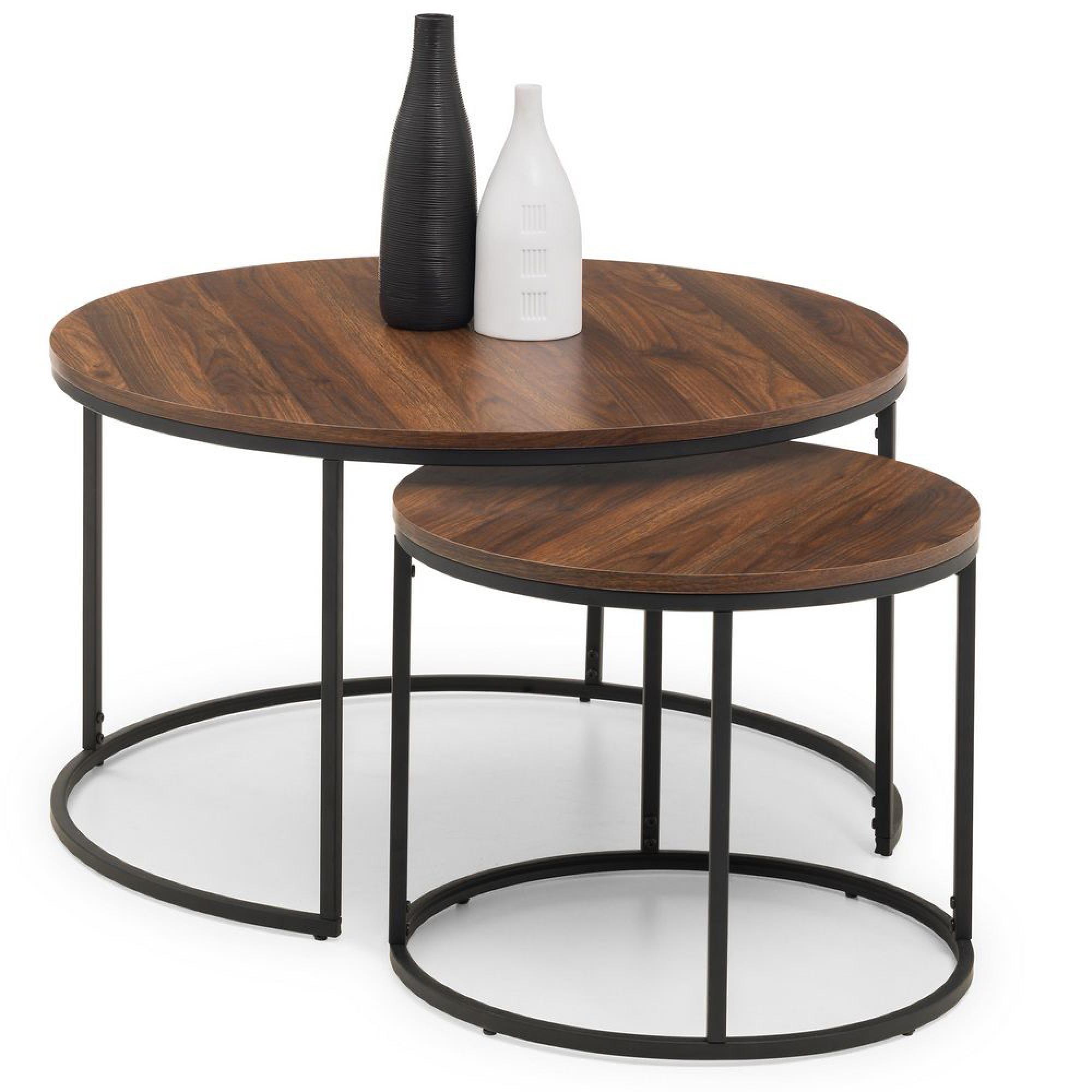 Bellini Nest of Coffee Tables - Set of 2 - Round - Walnut