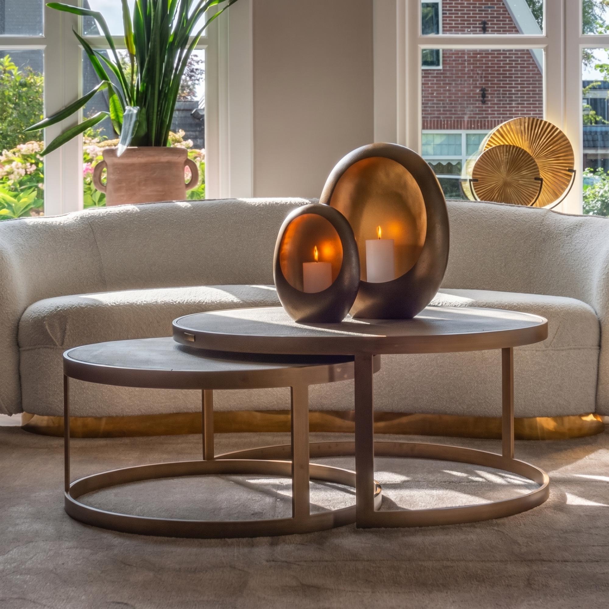 Bloomville Shagreen Top Round 2 Tier Coffee Tables