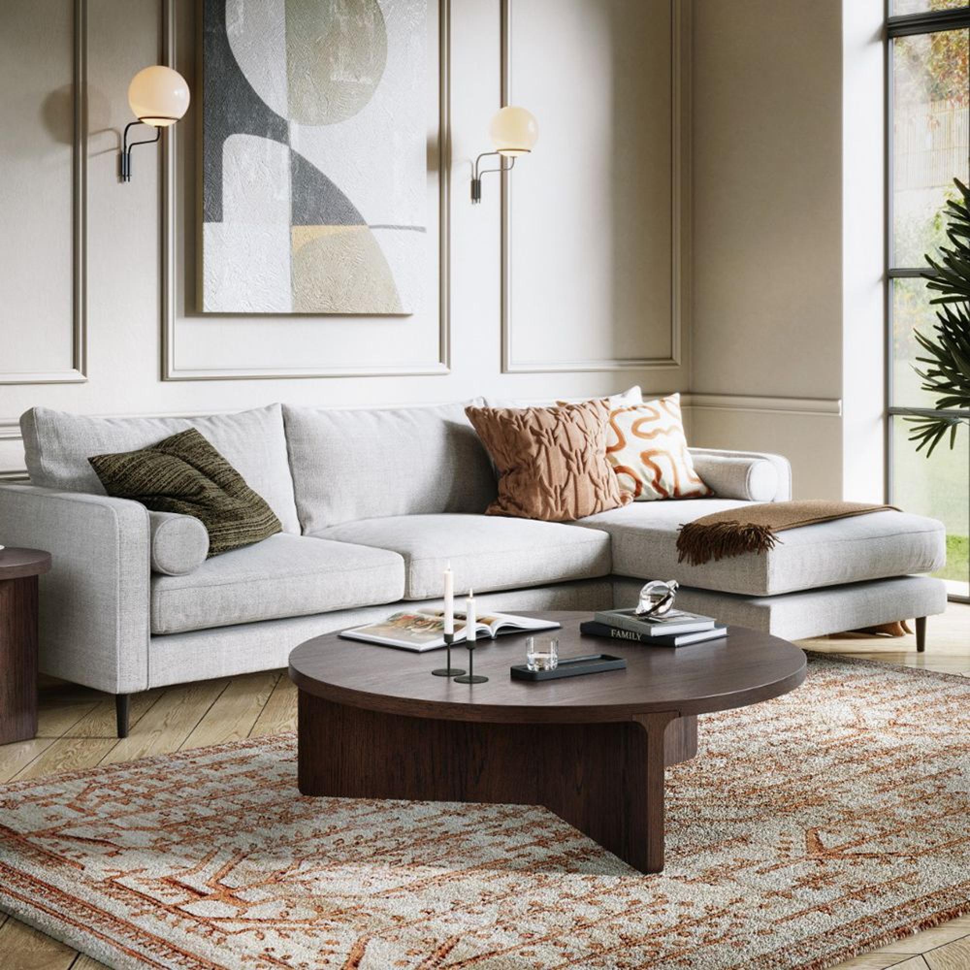 California Coffee Table - Large Round - Dark Oak