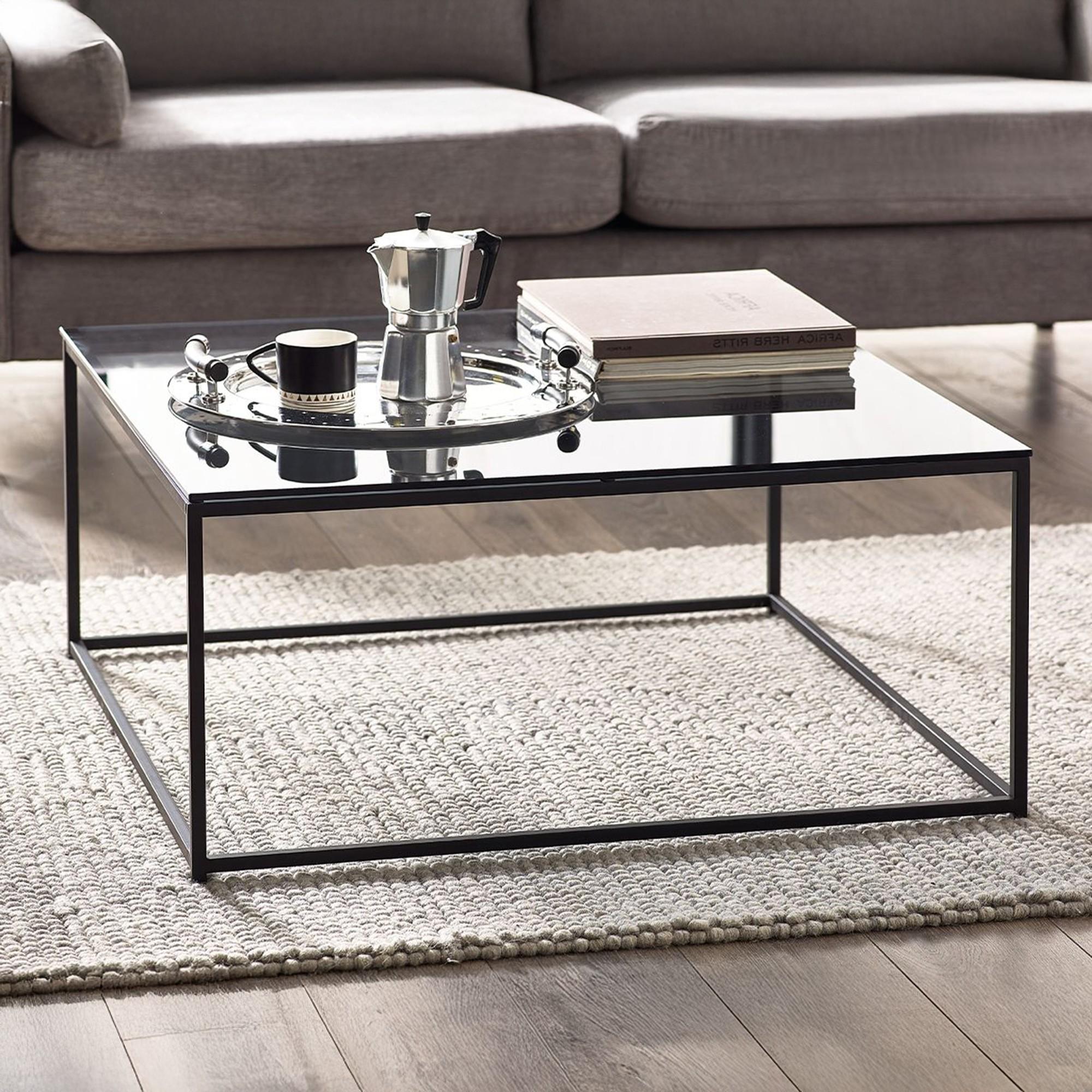 Chicago Coffee Table - 90cm - Square - Smoked Glass