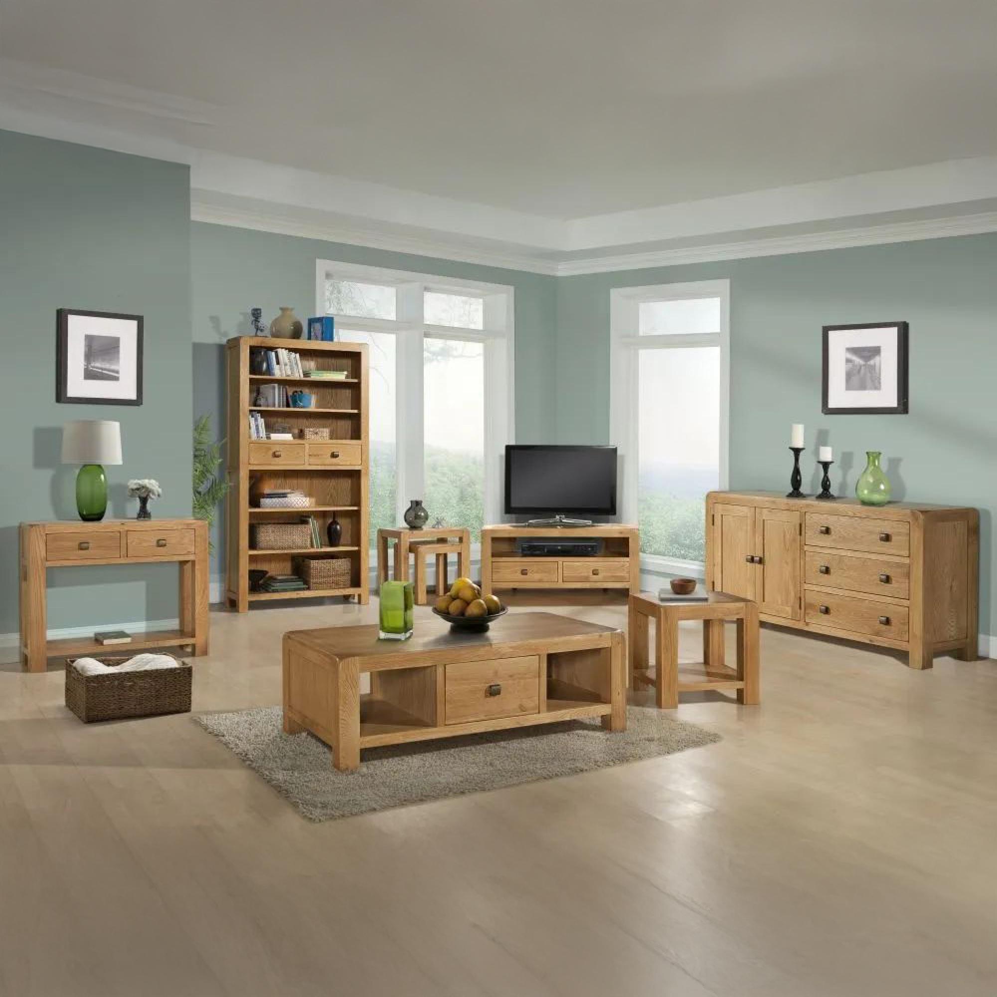 Clearance - Curve Coffee Table 1 Drawer - Oak - A316