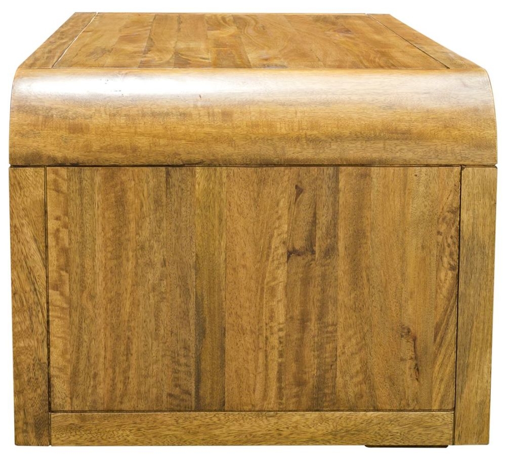 Curved Edge Coffee Table - 1 Drawer - Mango Wood