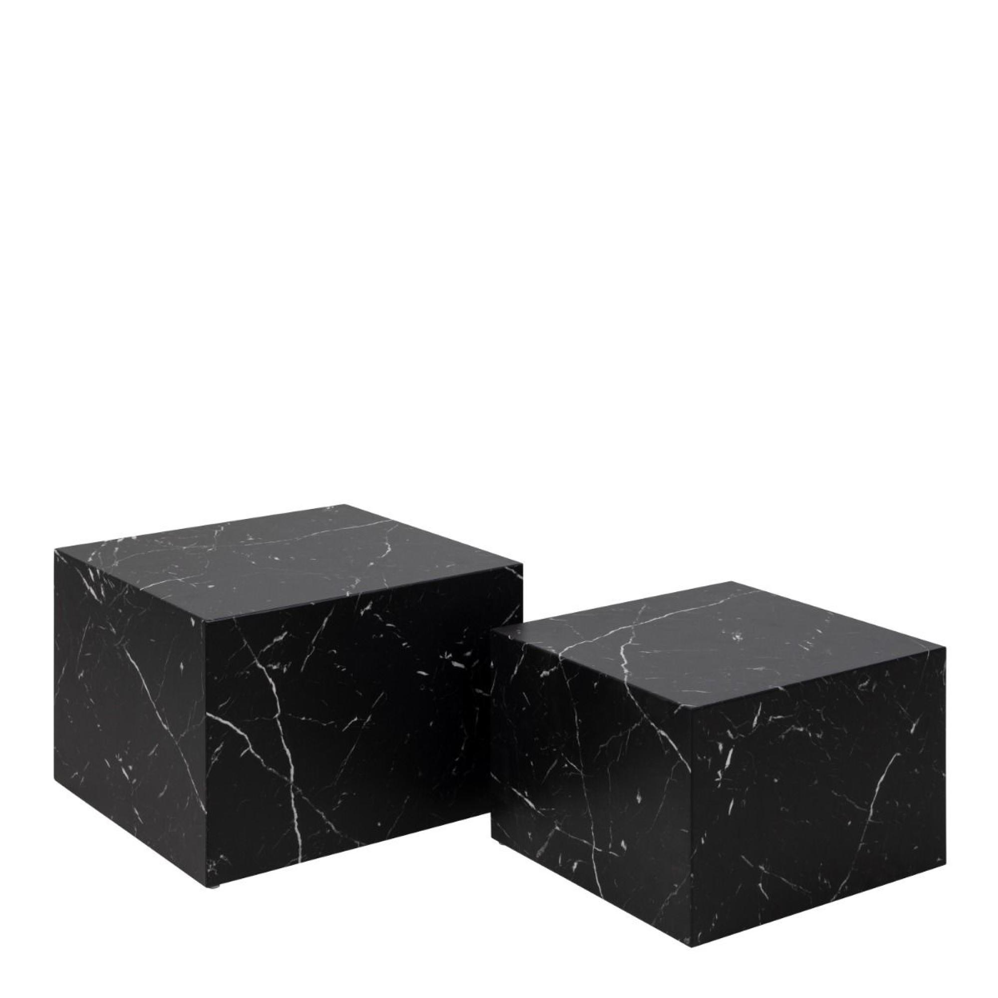 Dice Coffee Table - Square - Set of 2 - Black Marble