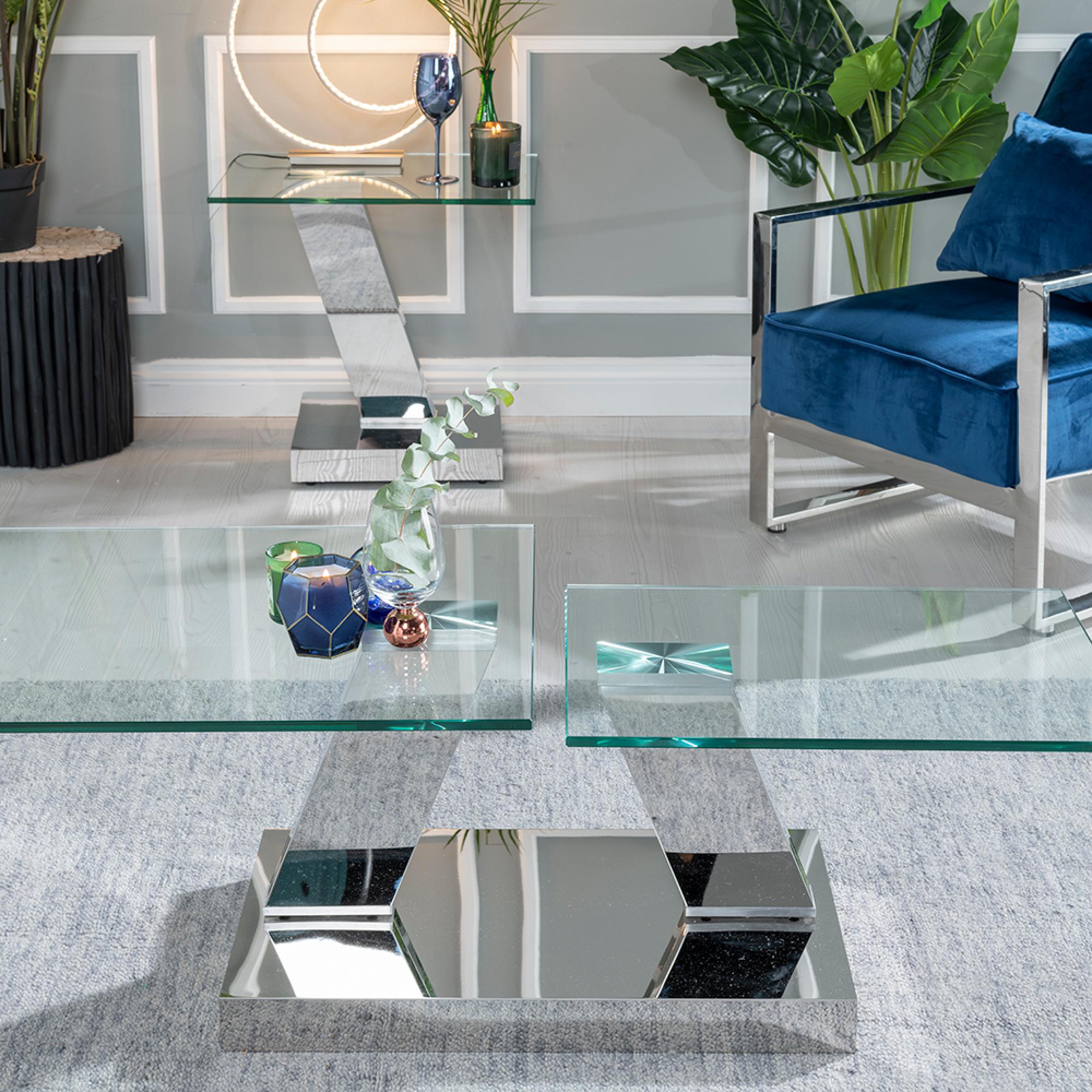 Fusion Coffee Table - Swivel - Glass Top