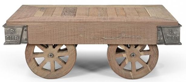 Gulmarg Reclaimed Wooden Coffee Table on Wheels