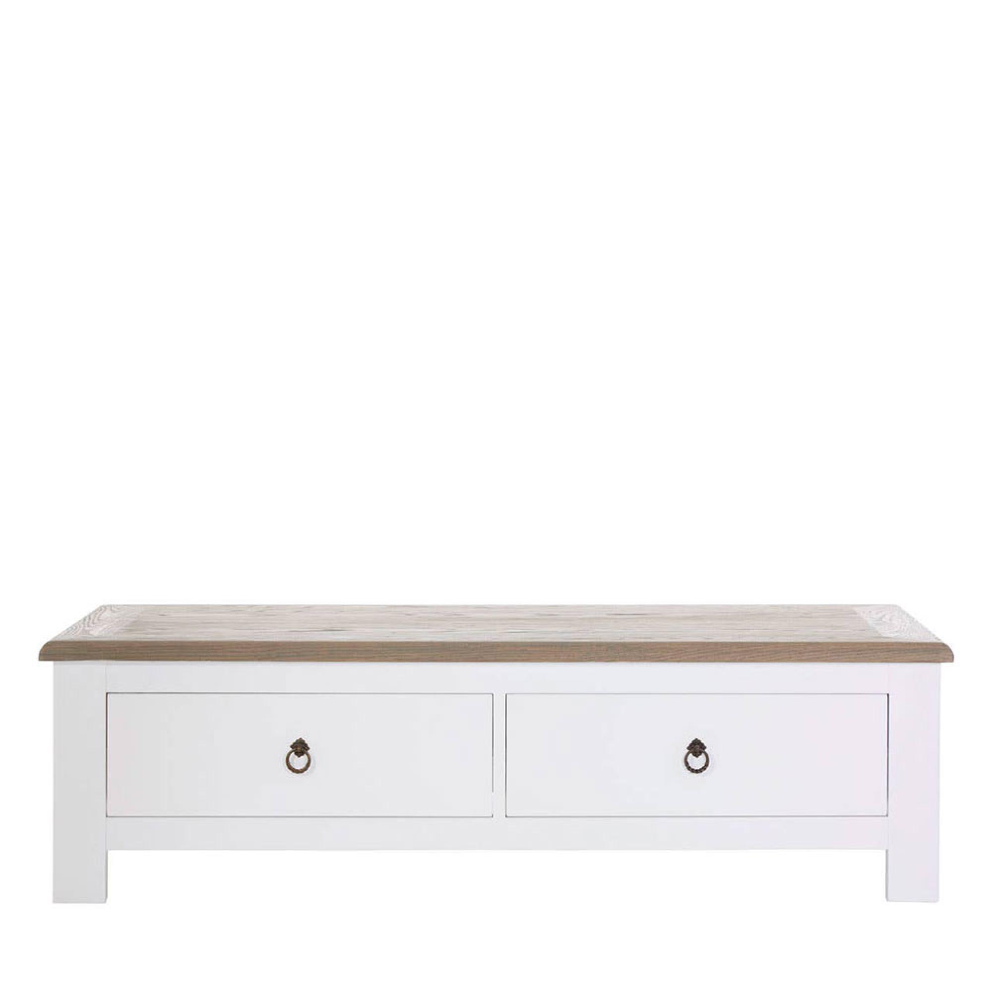 Hampstead Coffee Table - 2 Drawer - White Wood