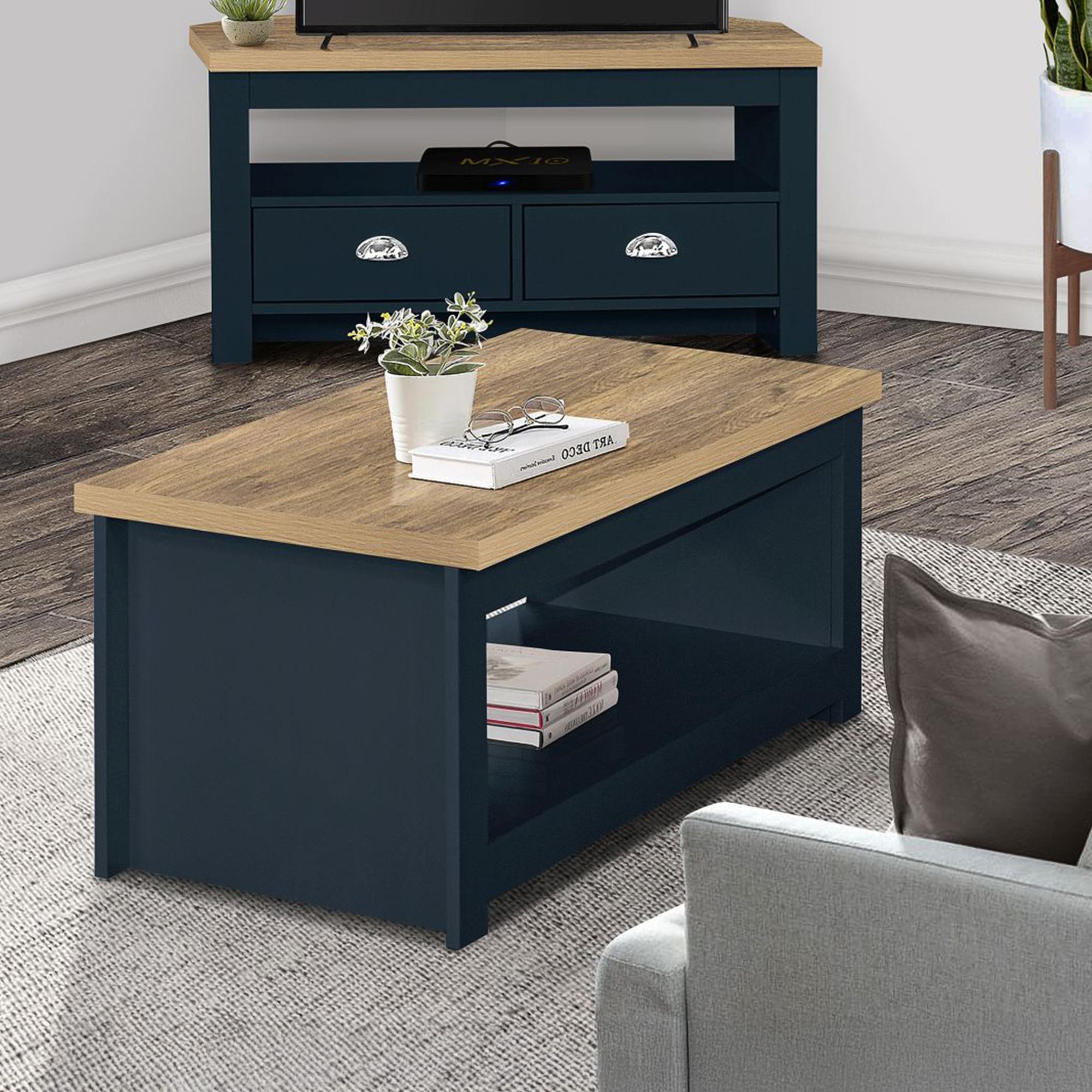 Highgate Coffee Table - 105cm - Navy Blue Painted
