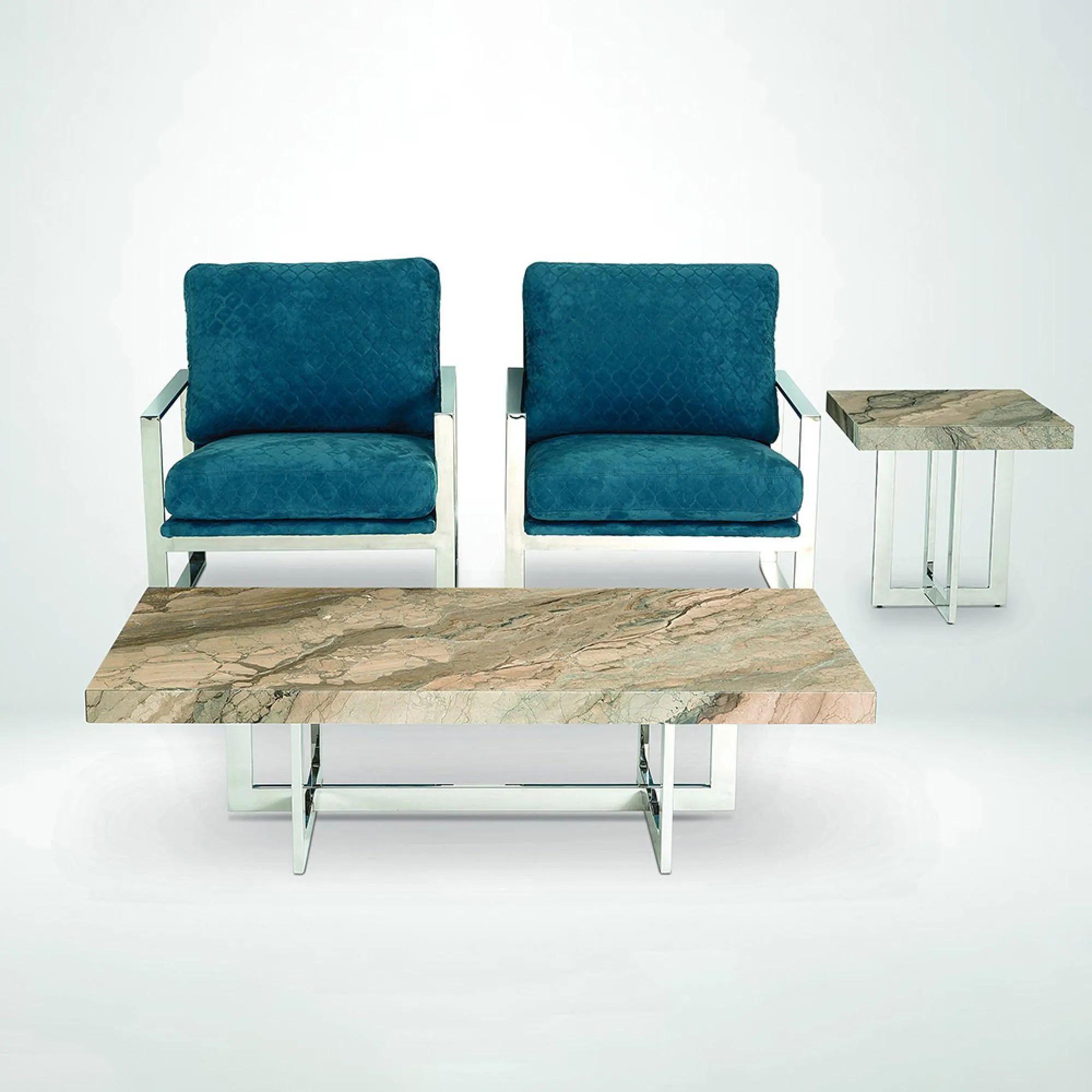 Horizon Occasional Table - Marble with Steel Base - Variation Available