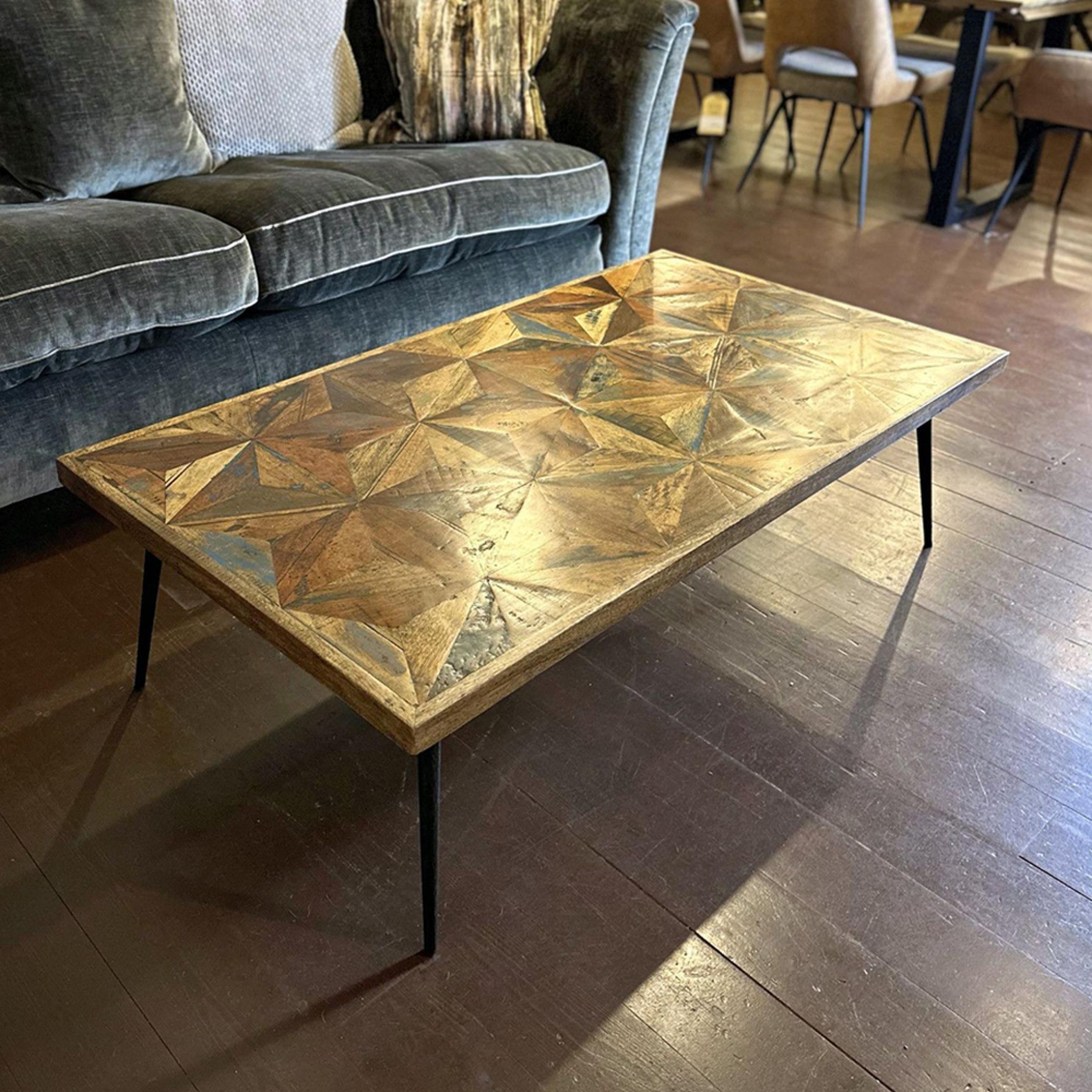 Juan Butterfly Parquet Coffee Table - Sheesham Wood