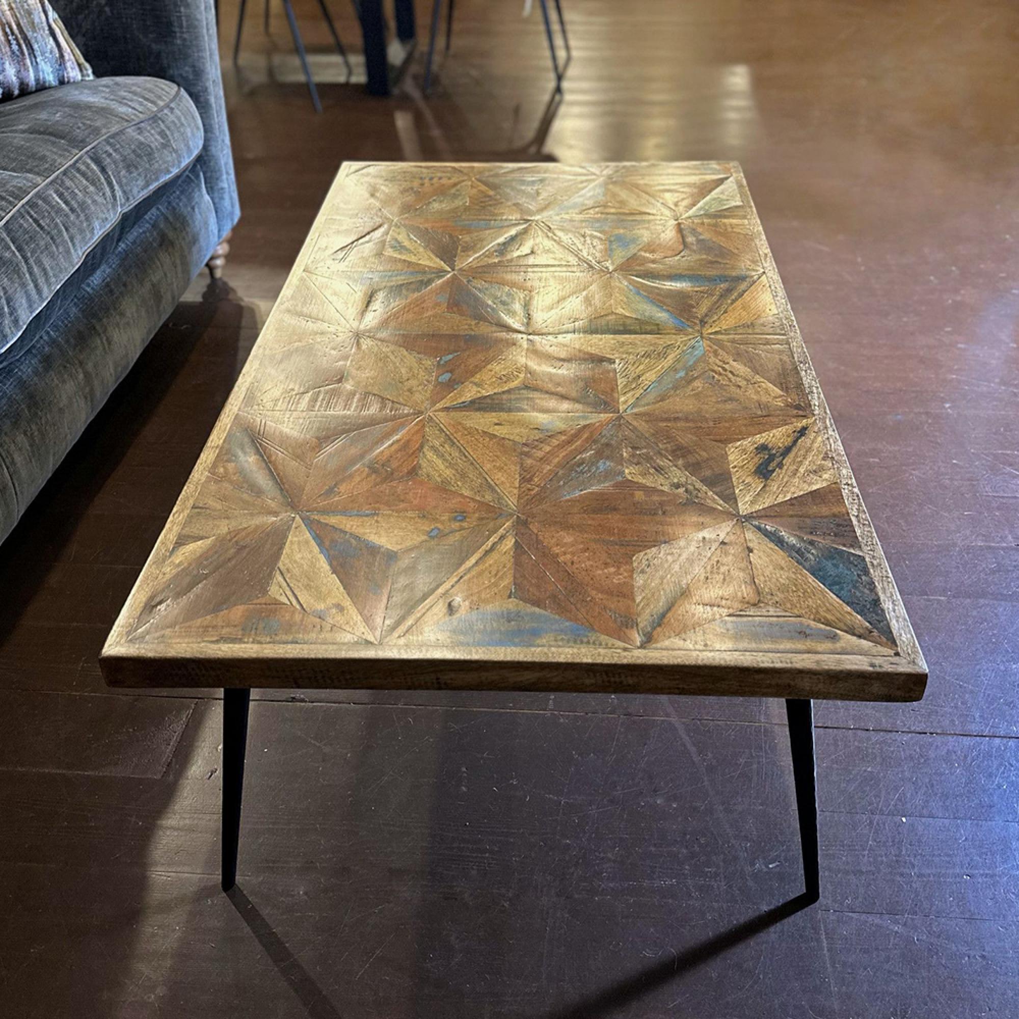 Juan Butterfly Parquet Coffee Table - Sheesham Wood
