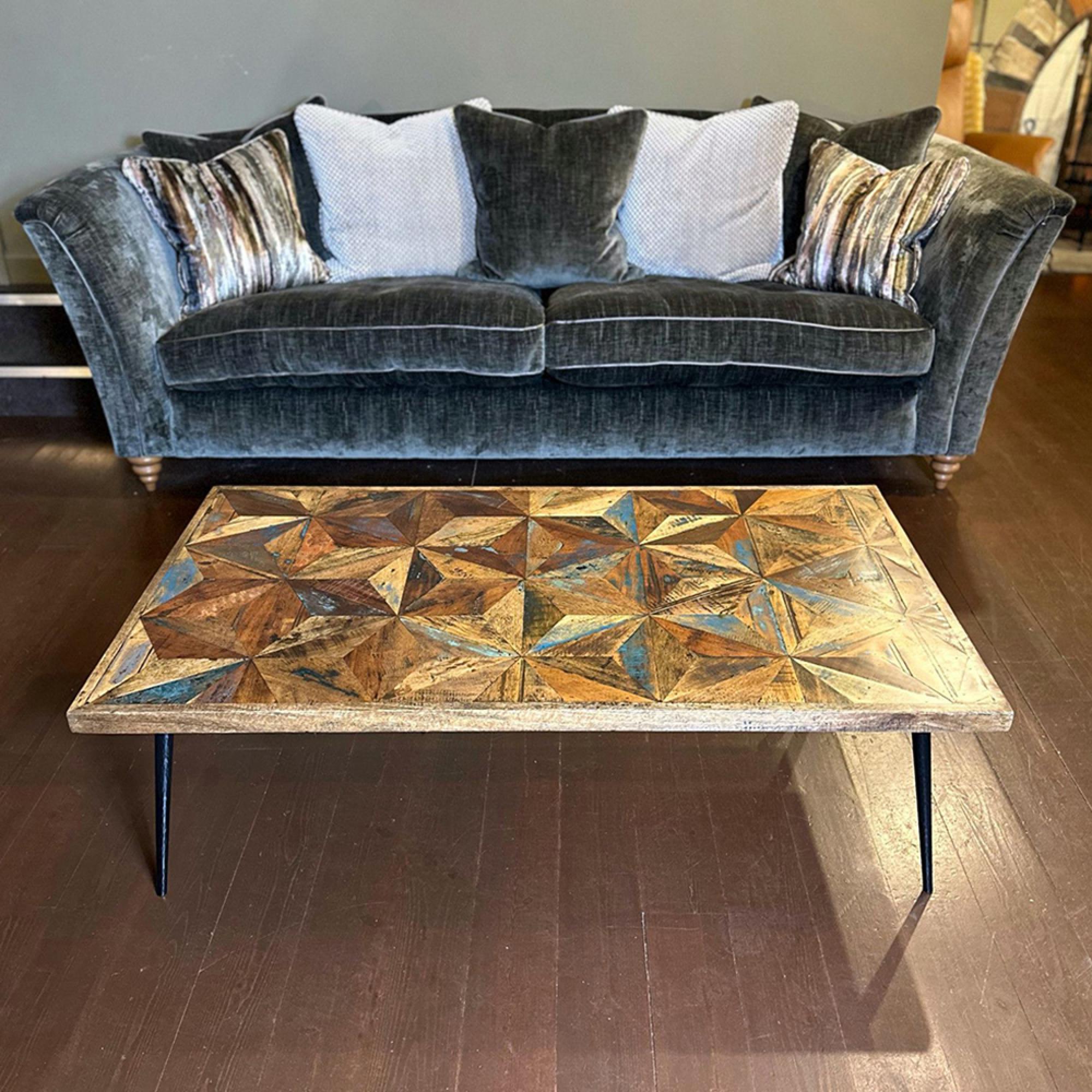 Juan Butterfly Parquet Coffee Table - Sheesham Wood