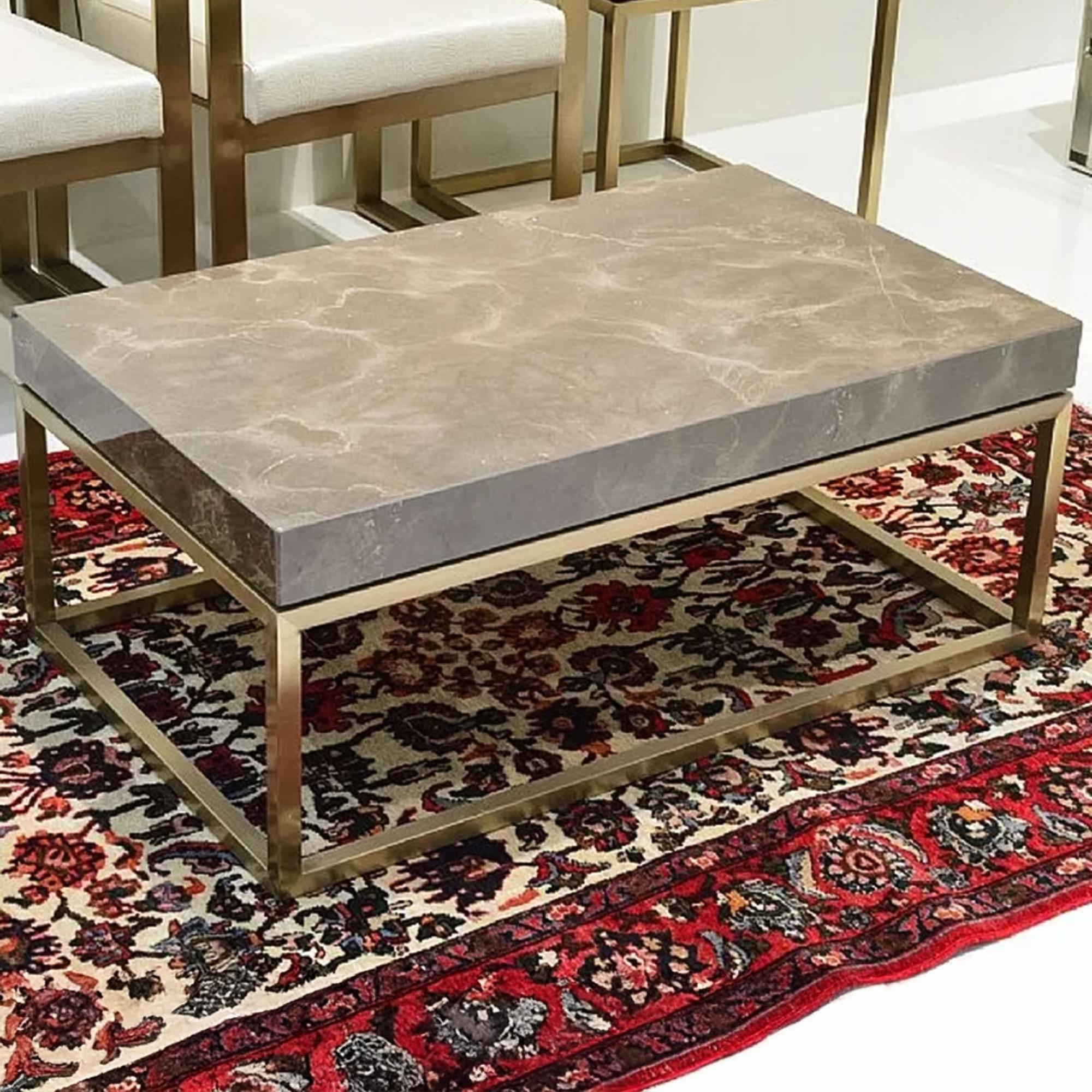 Kubo Occasional Table - Marble with Brass Base - Variation Available