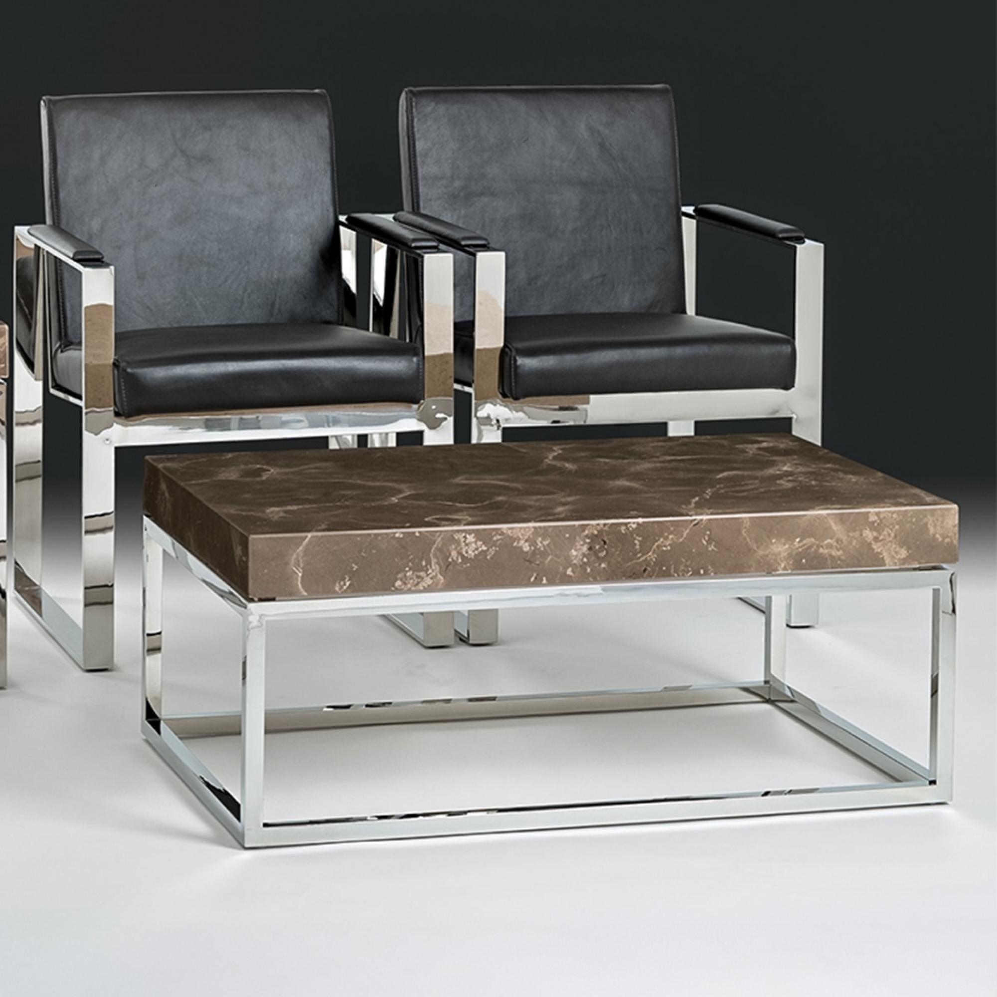 Kubo Occasional Table - Marble with Stainless Steel Base - Variation Available